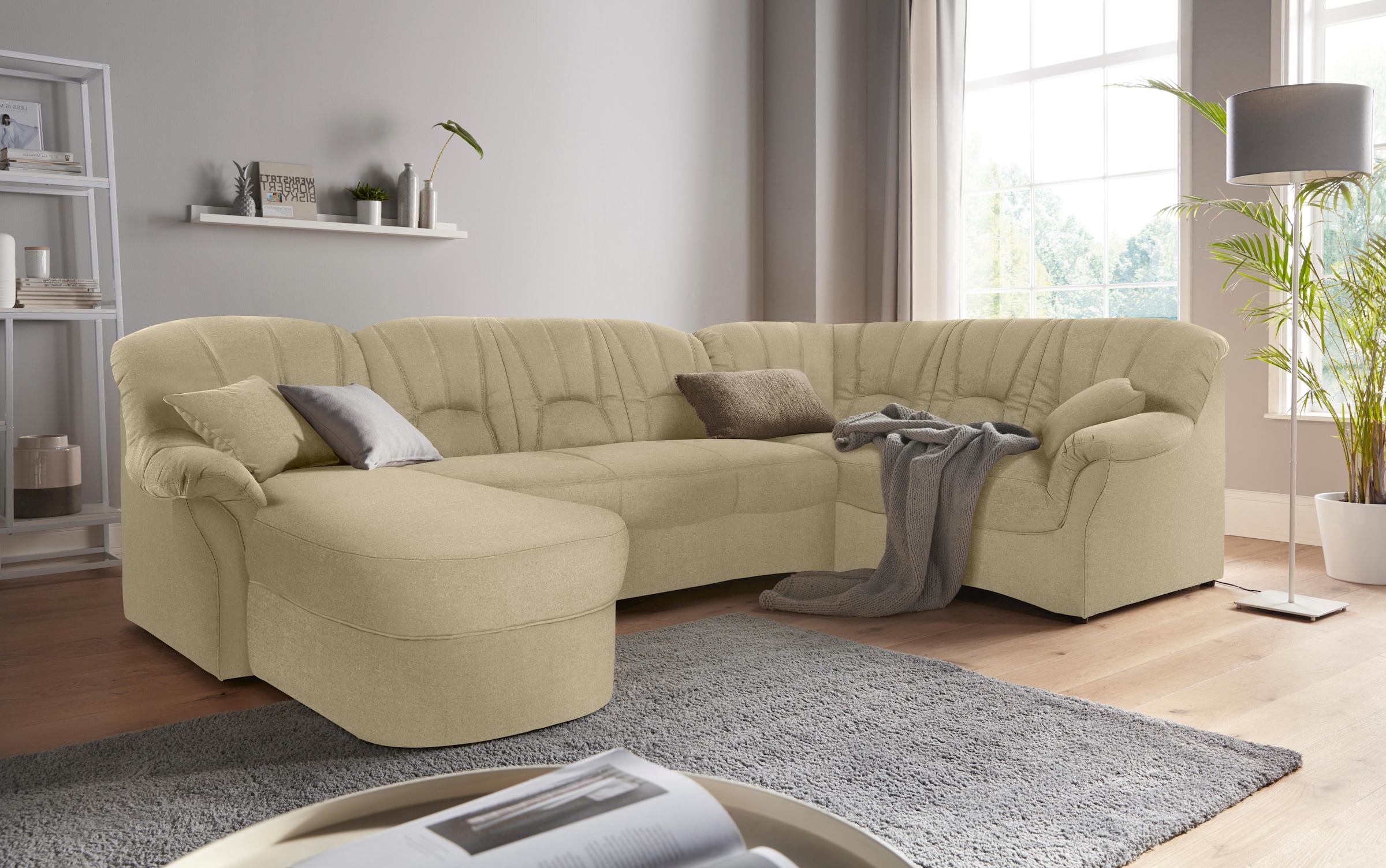 DOMO collection "Bahia mit viel Platz, zeitloses Design, U-Form" wahlweise mit Bettfunktion