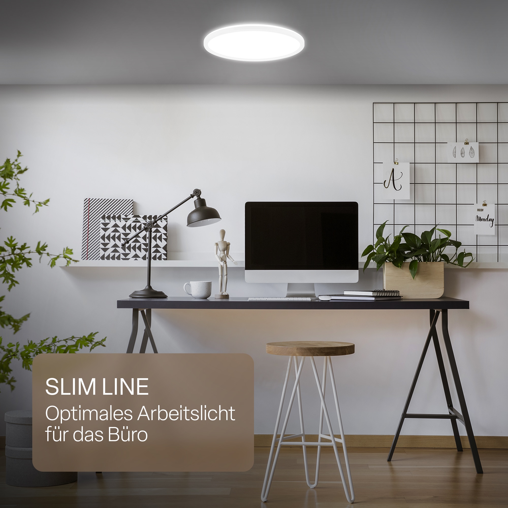 B.K.Licht LED Panel »SHALLOW« LED-Board 1 Stk. Neutralweiß 42x3 cm, Badlampe, Badezimmer, Küche, Wohnzimmer