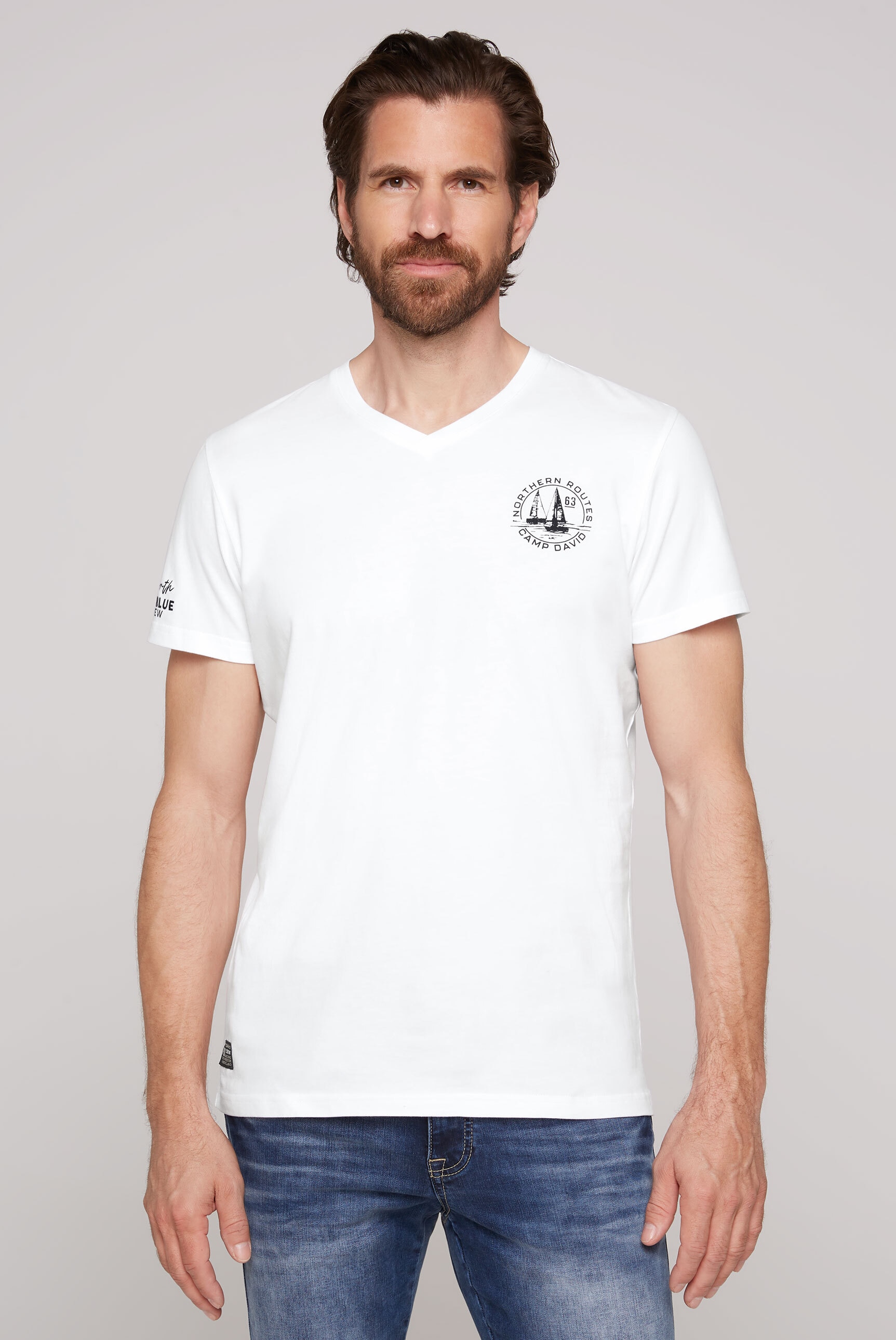 CAMP DAVID V-Shirt, aus Baumwolle