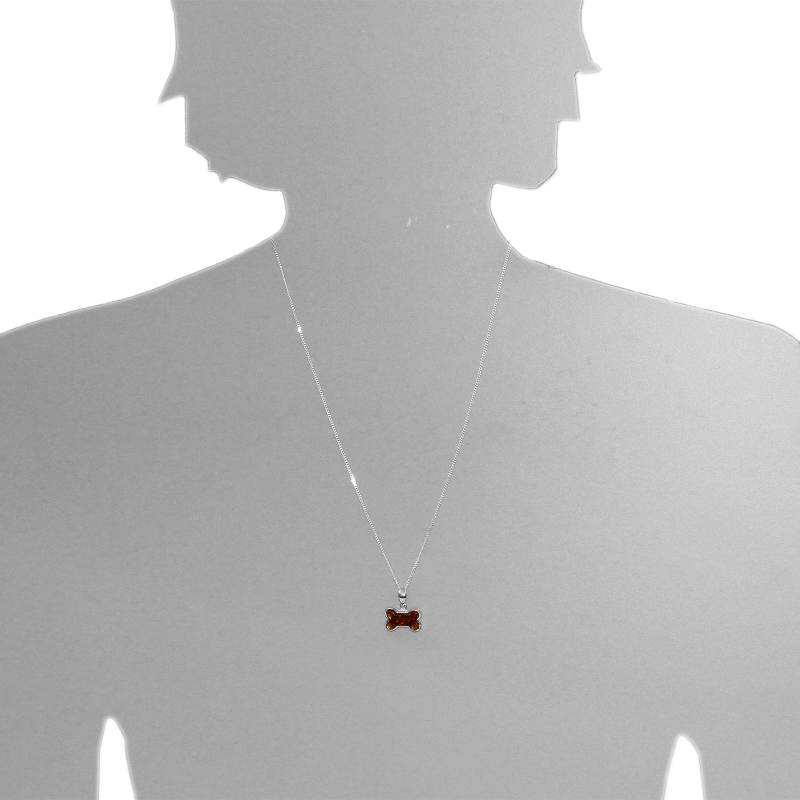 OSTSEE-SCHMUCK Kette mit Anhänger »- Knochen - Silber 925/000 - Bernstein«
