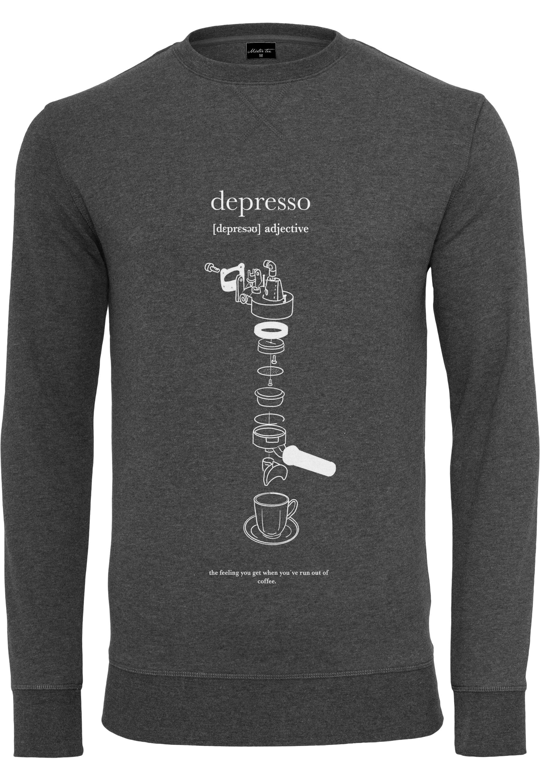 MisterTee Rundhalspullover "MisterTee Herren Depresso Crewneck" 1 Stk. tlg. günstig online kaufen