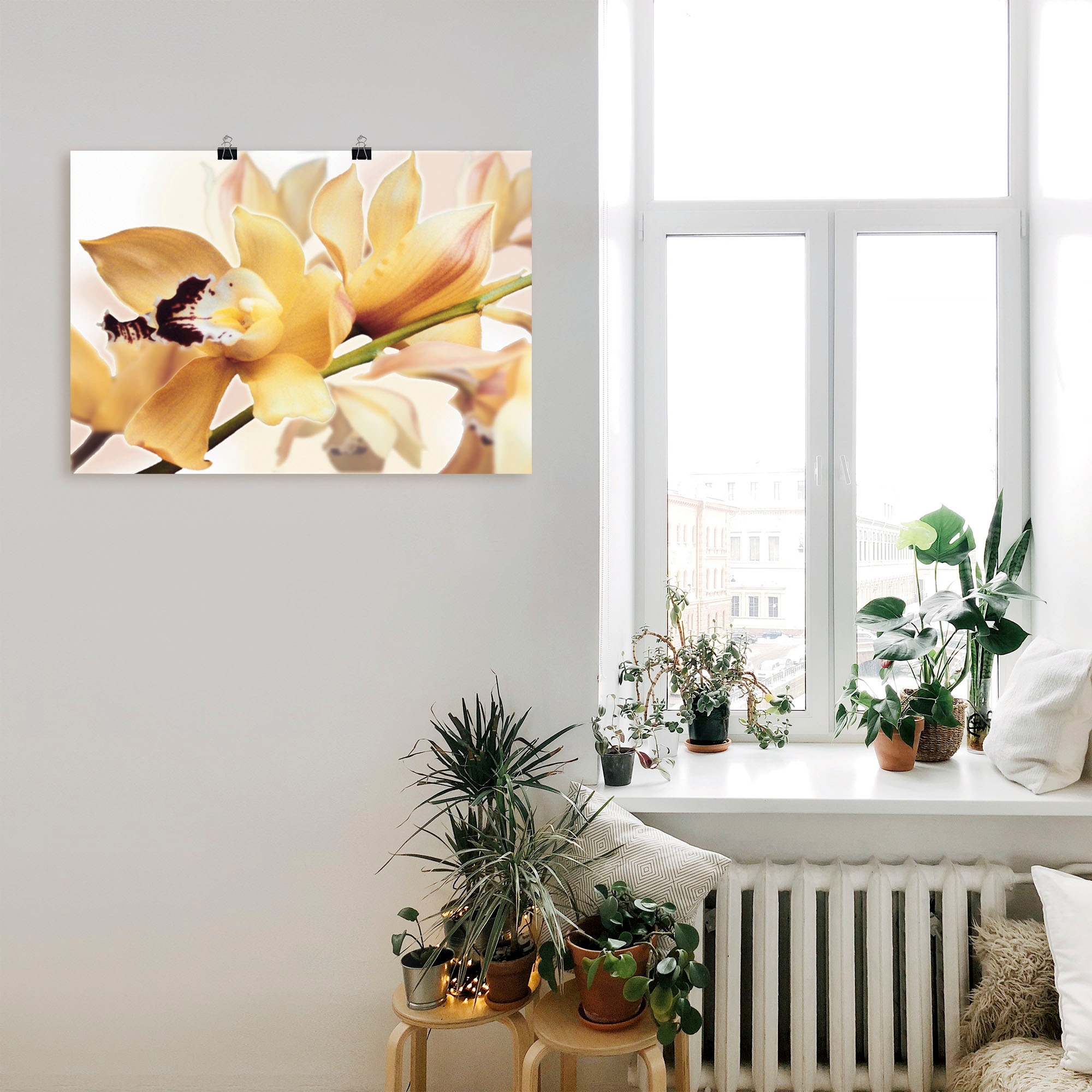 Artland Wandbild »Gelbe Orchidee«, Blumenbilder, kaufen oder Leinwandbild, | St.), Alubild, Wandaufkleber BAUR Poster in Größen versch. (1 als