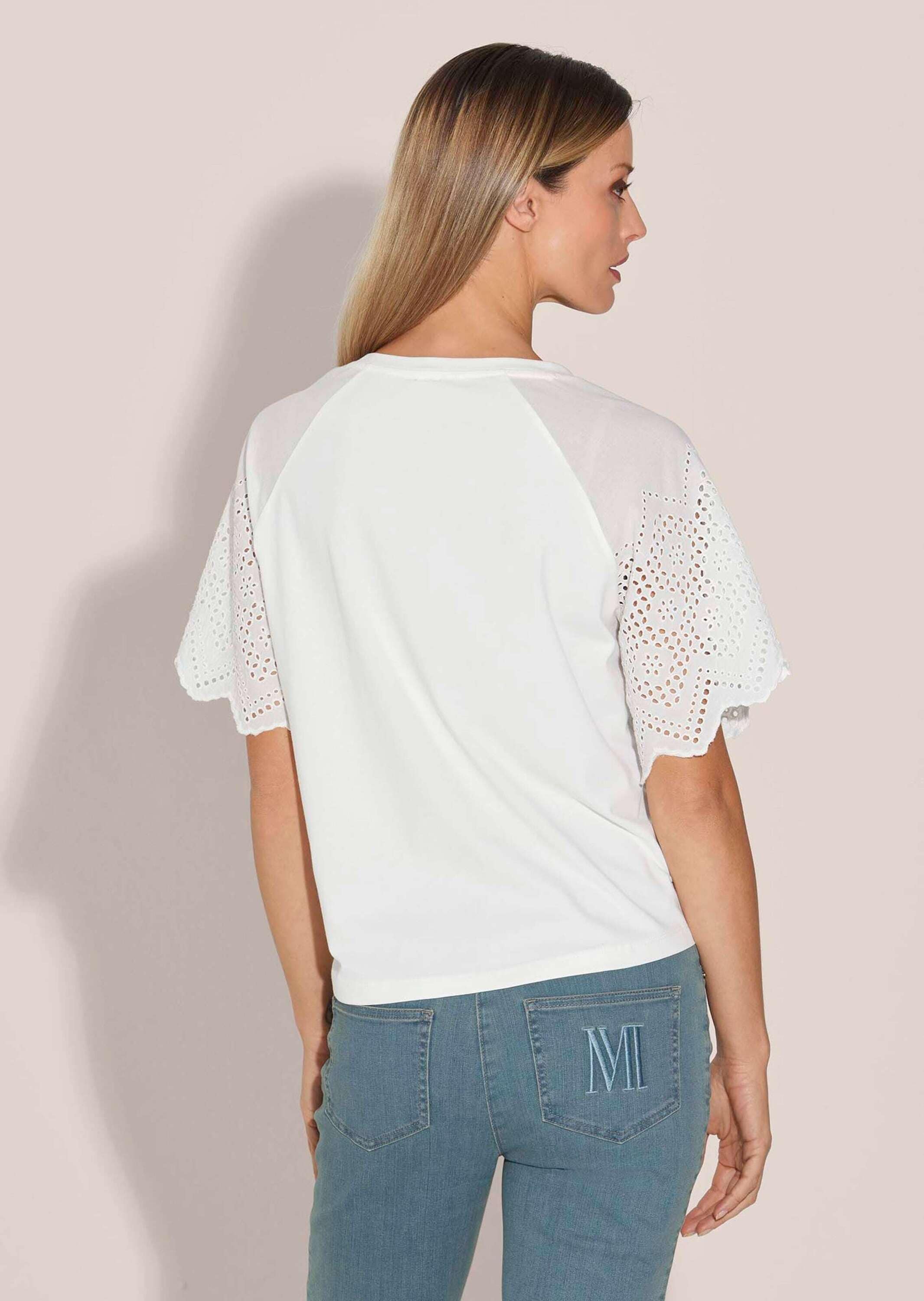 MADELEINE Shirtbluse »Blusenshirt Kurzes Blusen-Shirt im Material-Mix«