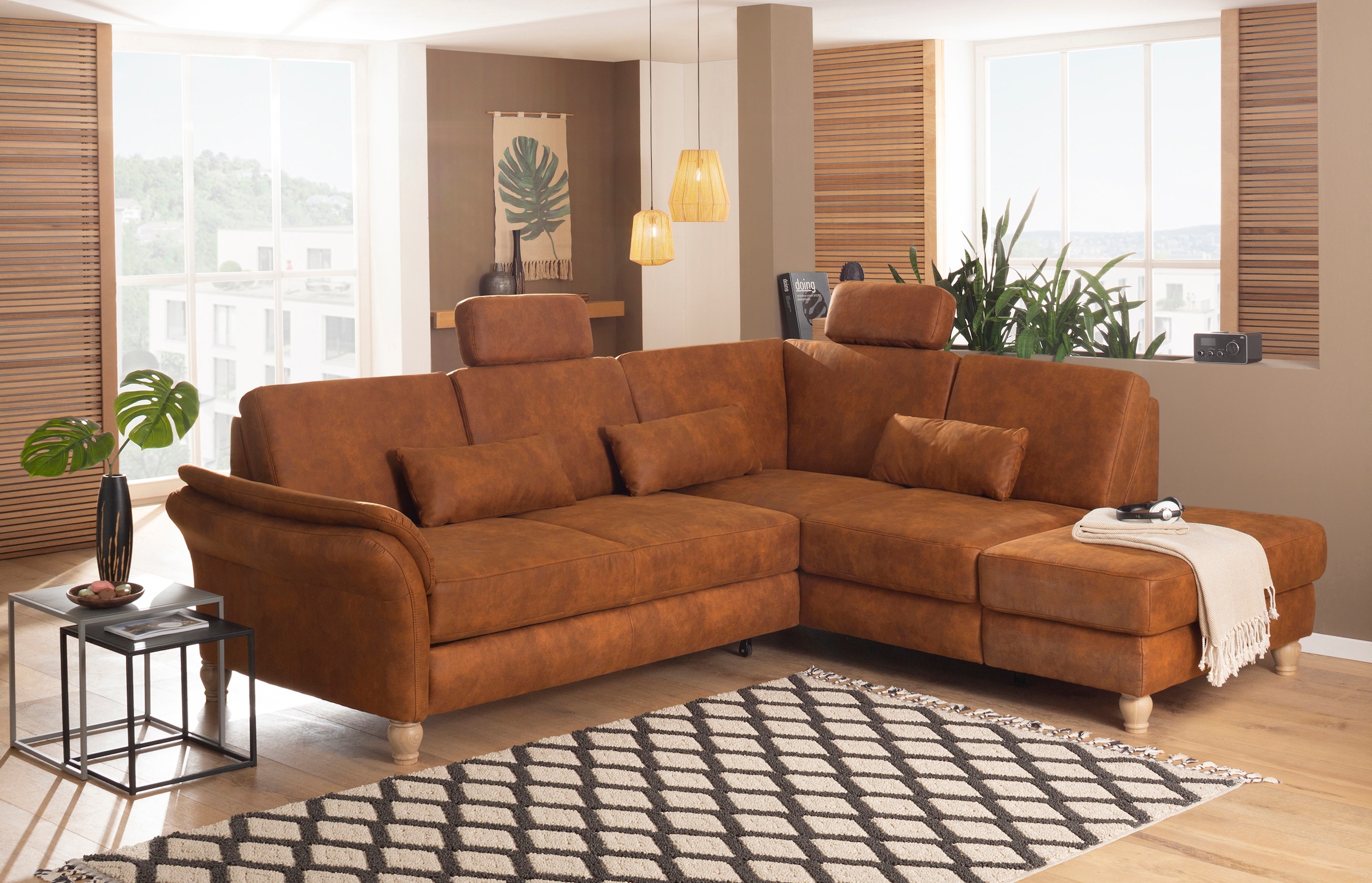Home affaire Ecksofa "Palace L-Form" incl. Sitztiefenverstellung, wahlweise mit Schlaffunktion und Stauraum
