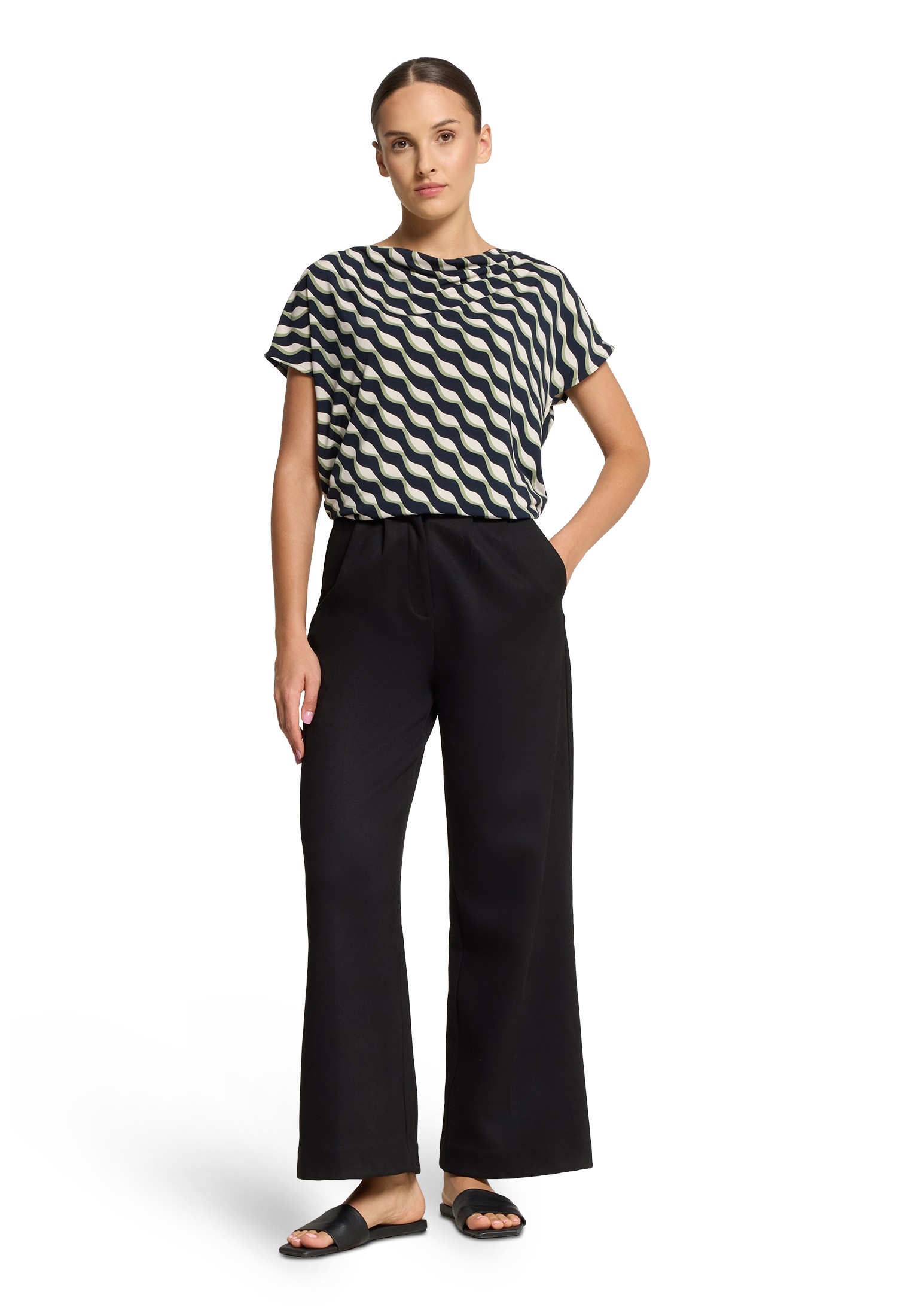 Betty Barclay Kurzarmshirt »Betty Barclay Damen Printshirt mit Wasserfallausschnitt«, (1 tlg.)