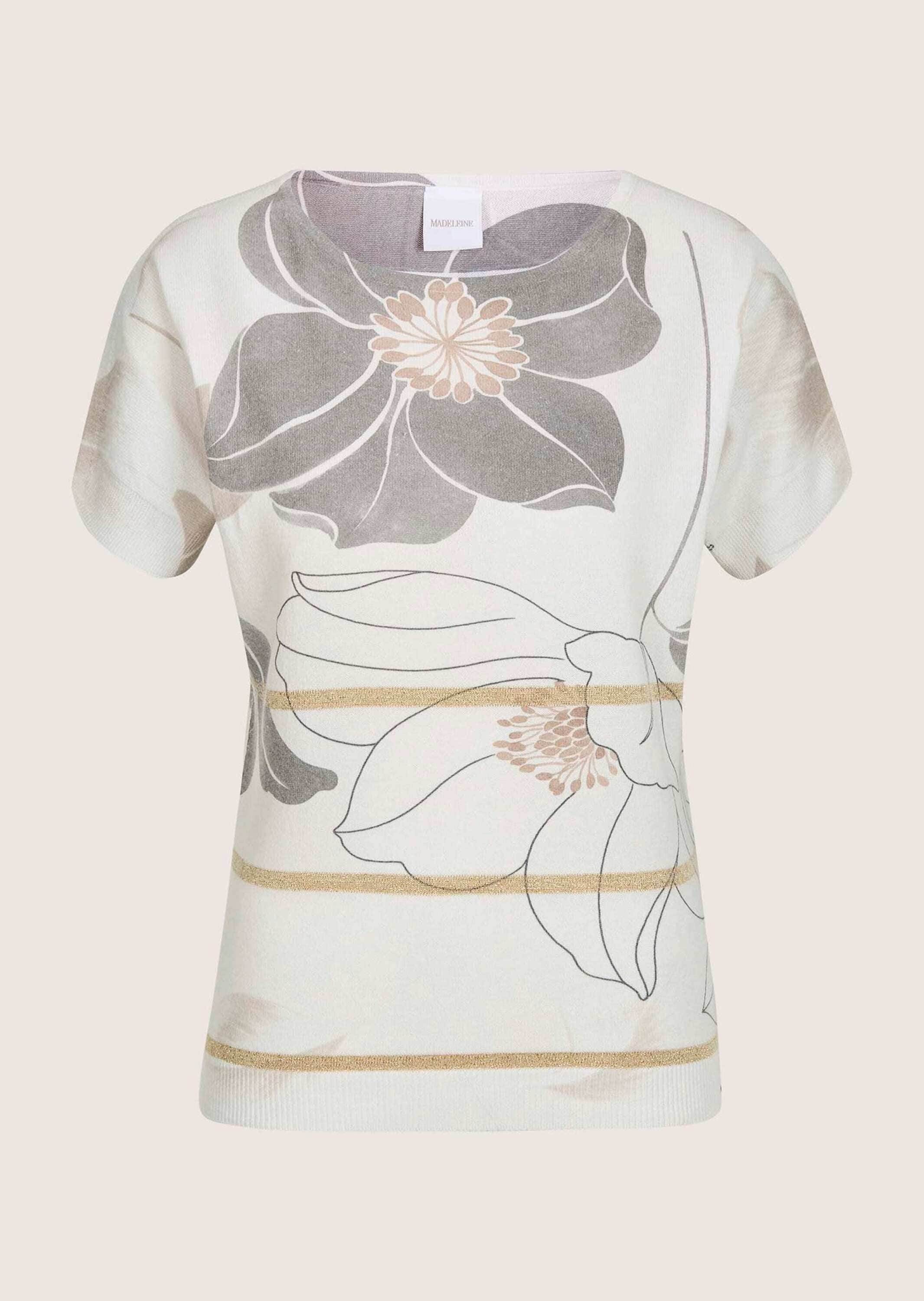 MADELEINE Longpullover "Feinstricktop Glanz-Top mit Blütenmuster" günstig online kaufen
