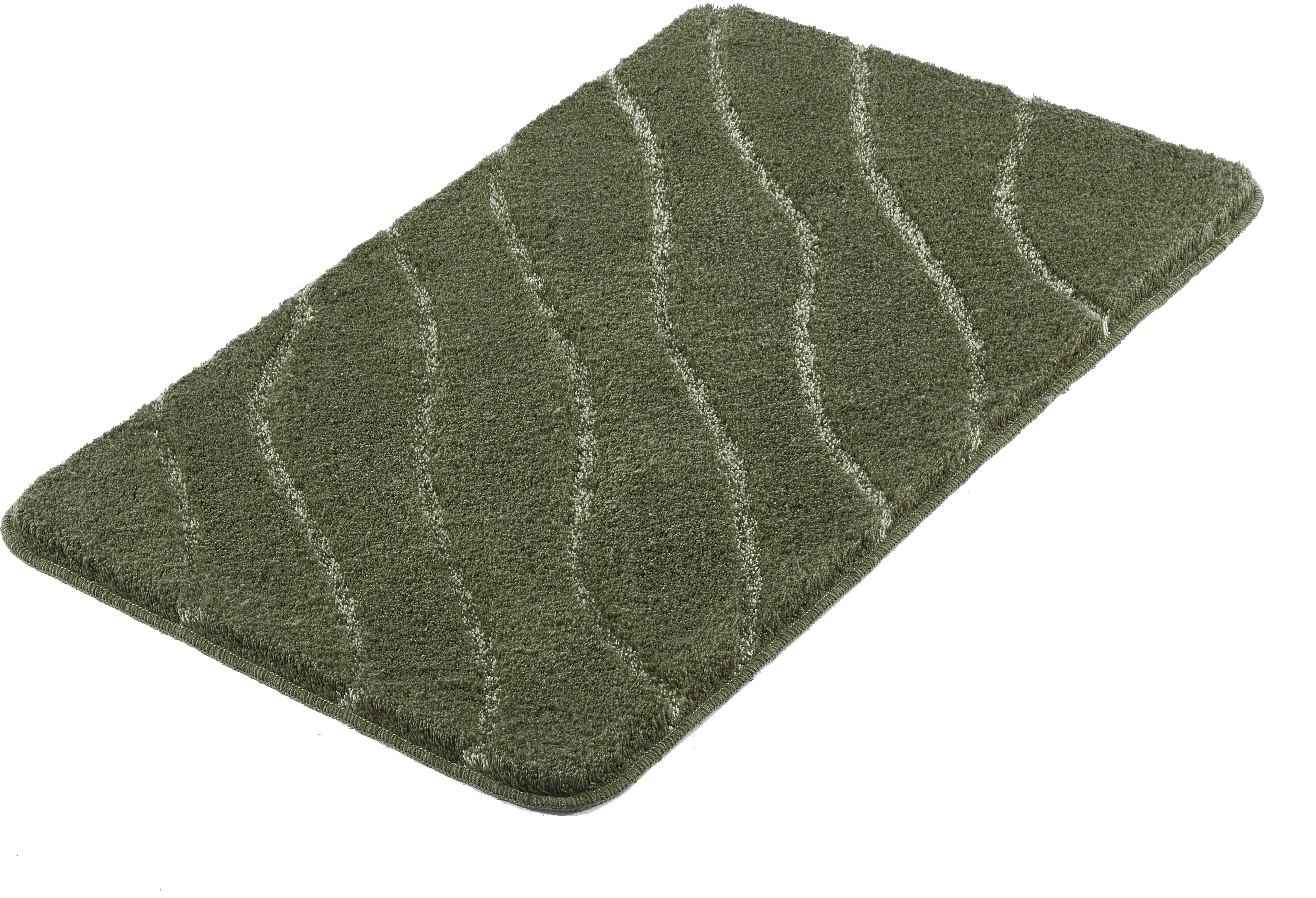 Kleine Wolke Badematte "Tram, Badvorleger, Badezimmer Teppich" Höhe 20 mm rutschhemmend beschichtet fußbodenheizungsgeeignet Badteppich, modernes Wellen Design, Hoch-Tief Effekt