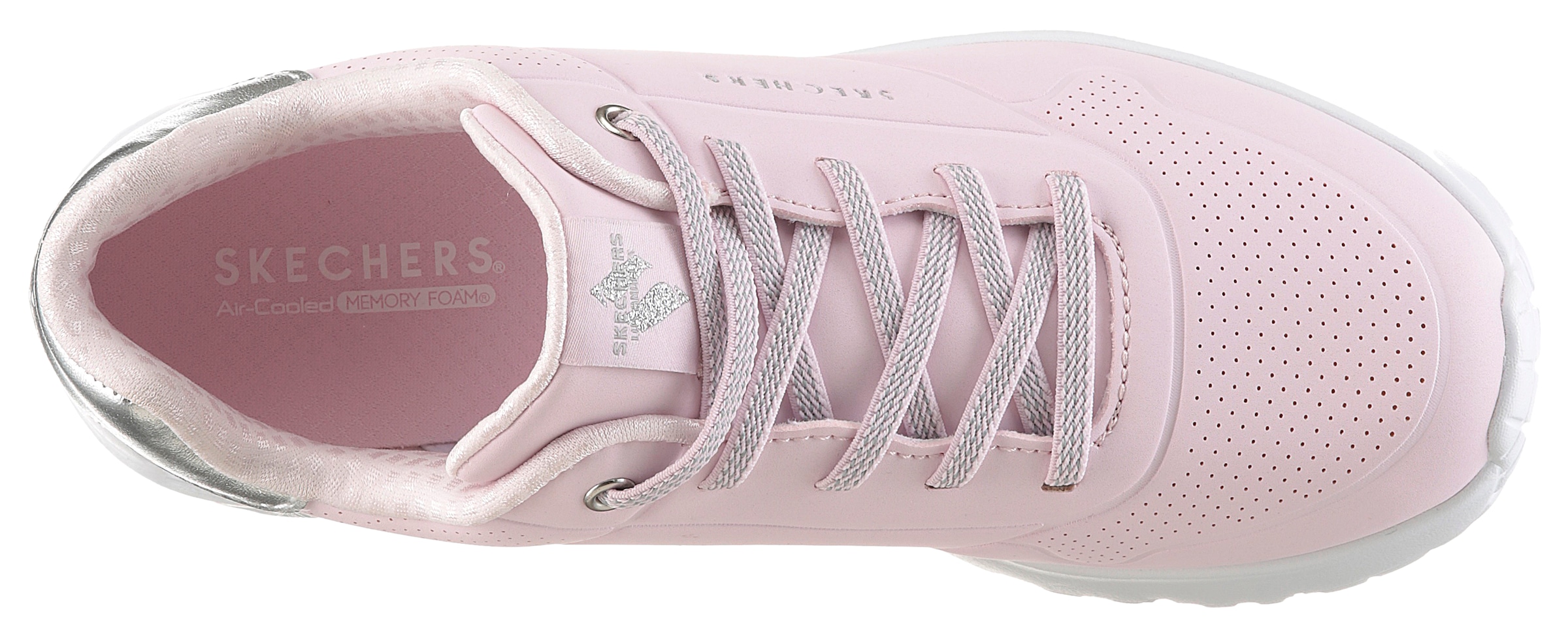 Skechers Sneaker »UNO LITE«  , Schnür,-Plateausneaker mit Metallic, Größenschablone zum Download