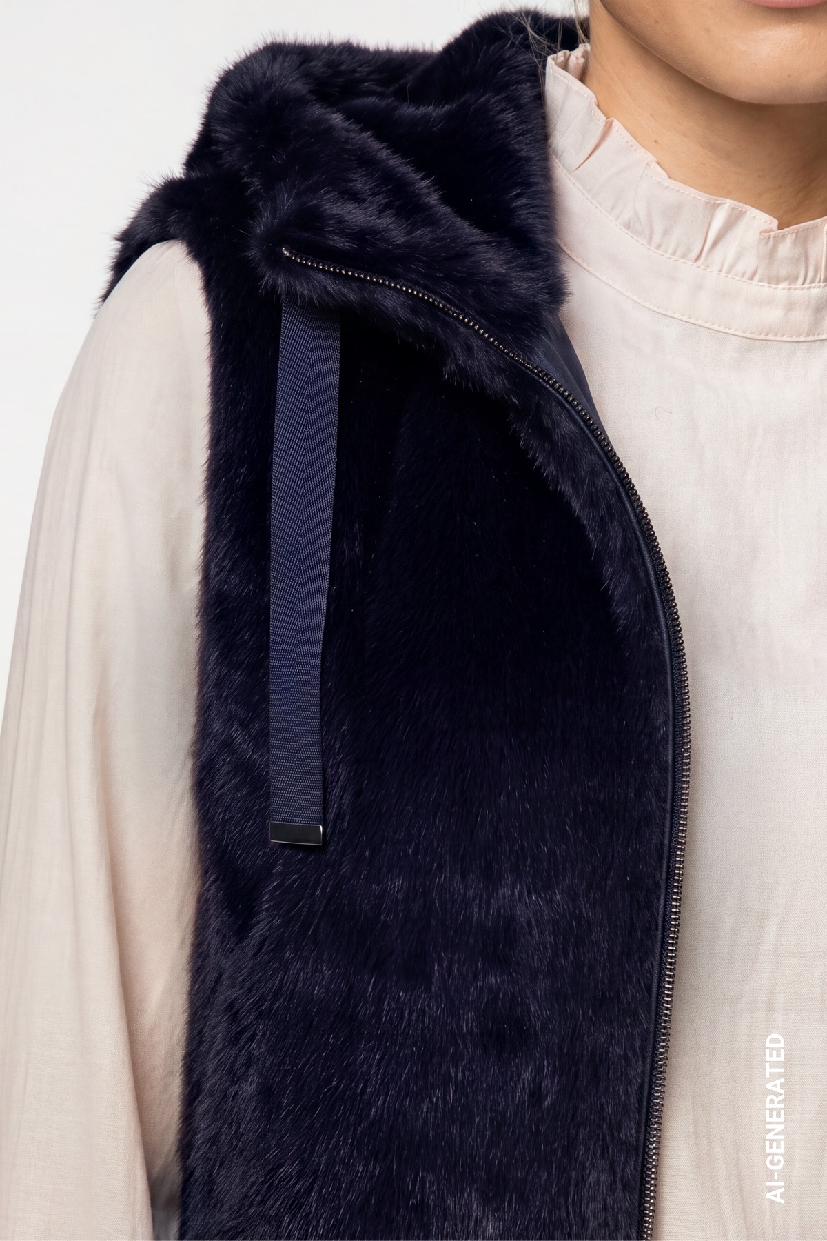 Monari Fellimitatweste »Weste Basic fake fur« Regular fit mit Stehkragen