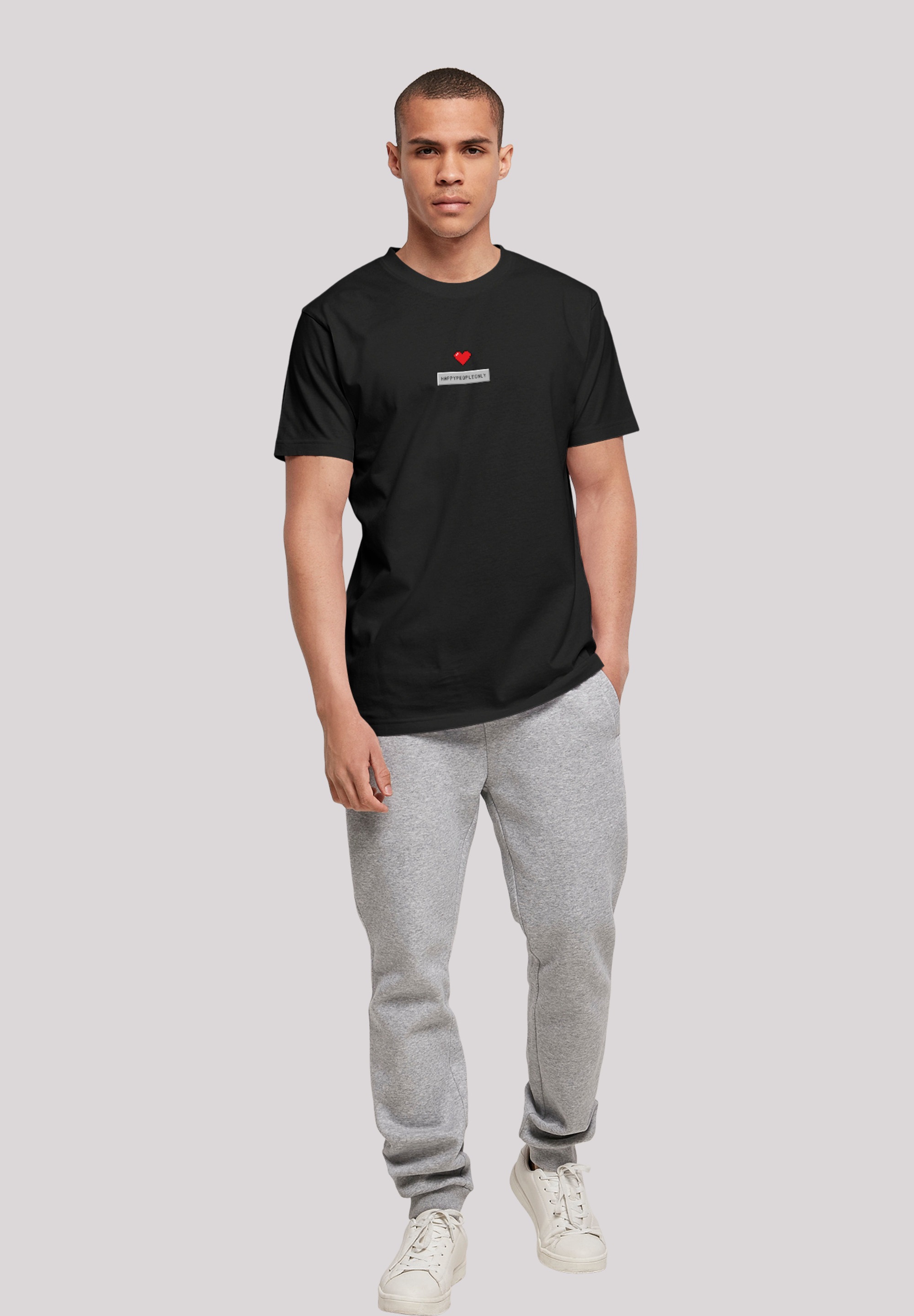 F4NT4STIC T-Shirt »Happy New Year Pixel Herz«, Print