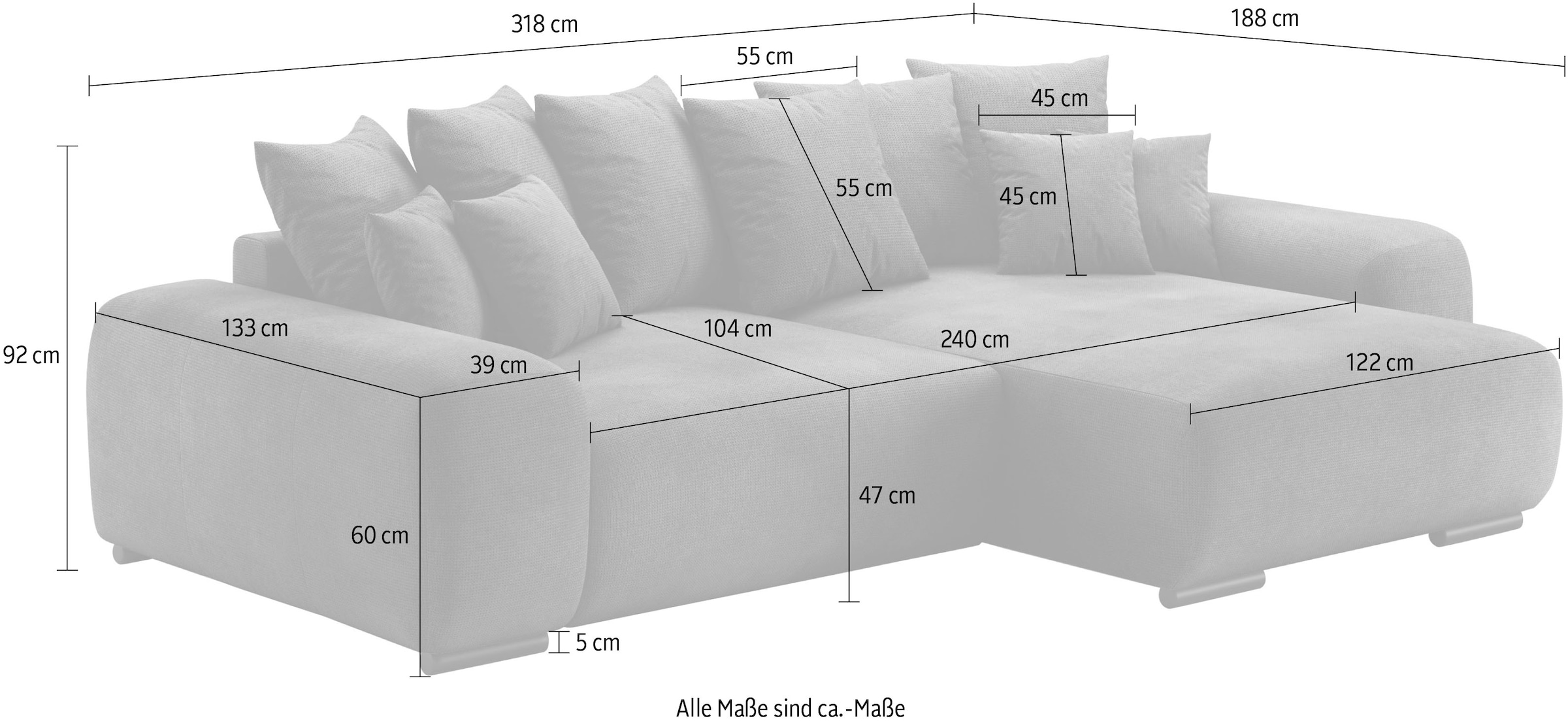 Mr. Couch Ecksofa »Sundance«, Dauerschläfer mit EasyBett-Schlaffunktion, Bettkasten