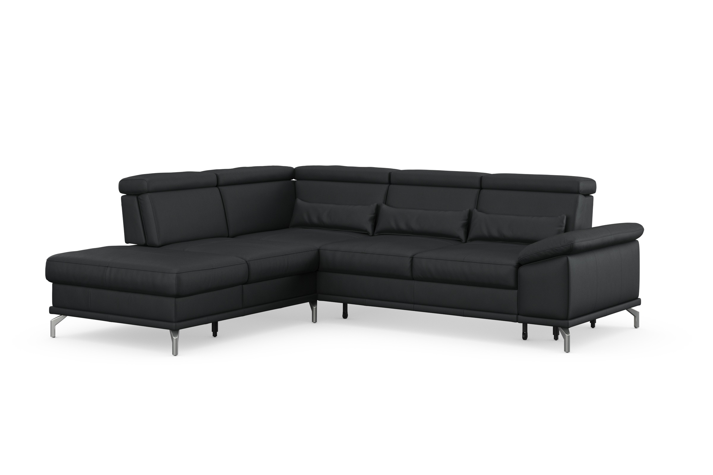 Thumbnail - sit&more Ecksofa "Cabrio L-Form, mit Sitztiefenverstellung, Arm- und Kopfteilverstellung", 3 Nierenkissen, Federkern, op...