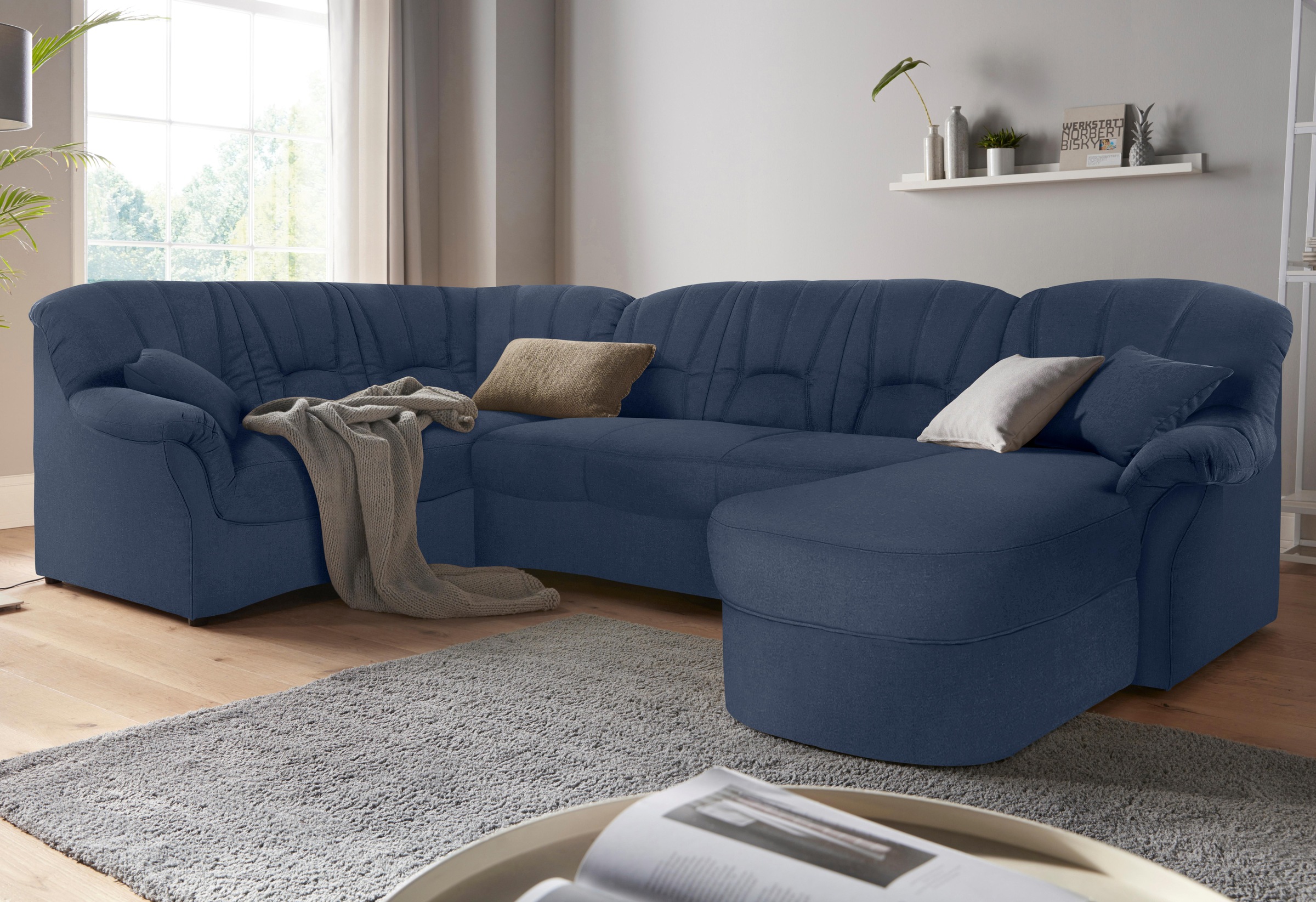DOMO collection Wohnlandschaft »Bahia Sitzbelastung 140 kg, U-Form«, wahlweise mit Bettfunktion