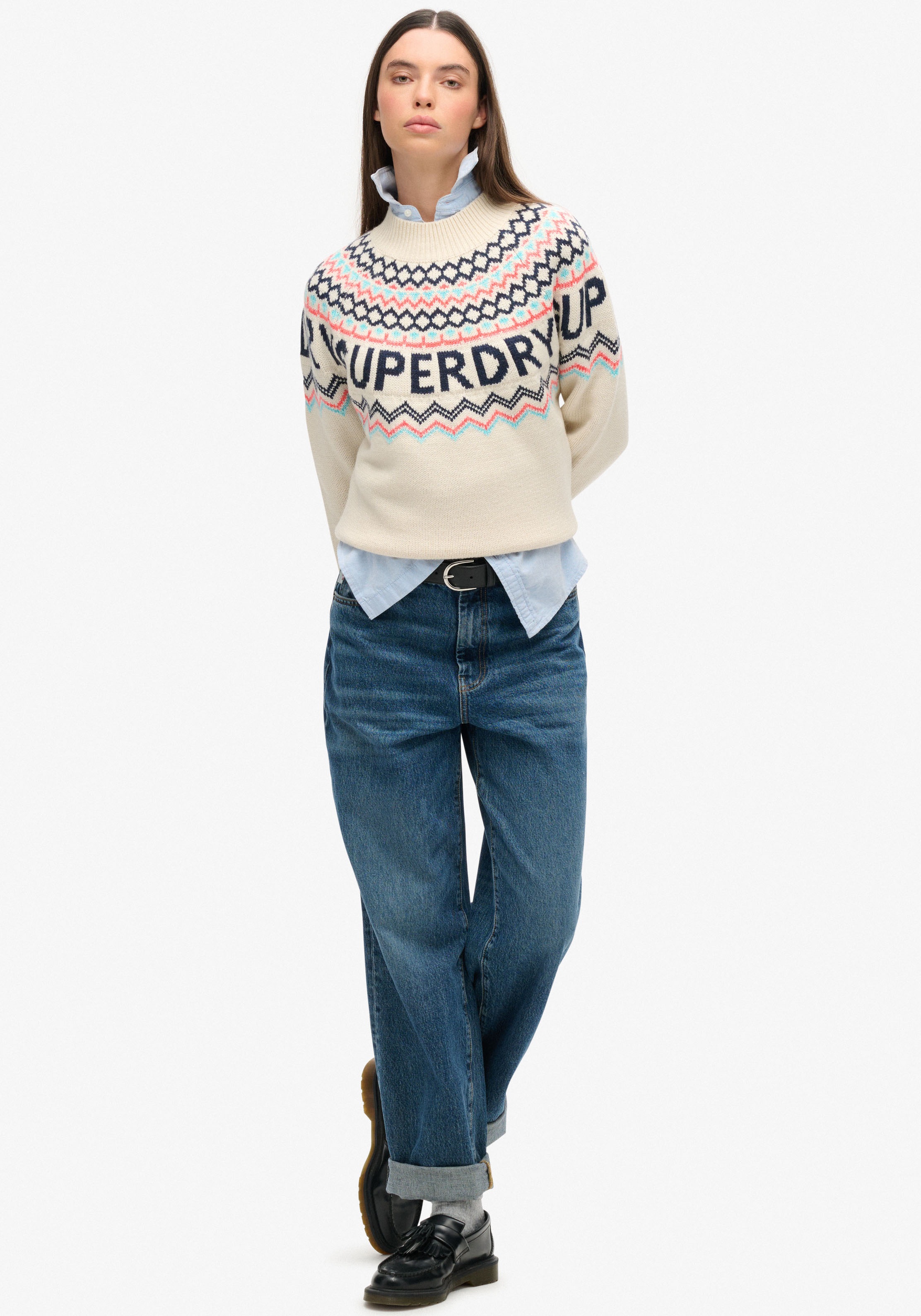 Superdry Strickpullover »FAIRISLE BRANDED JUMPER«