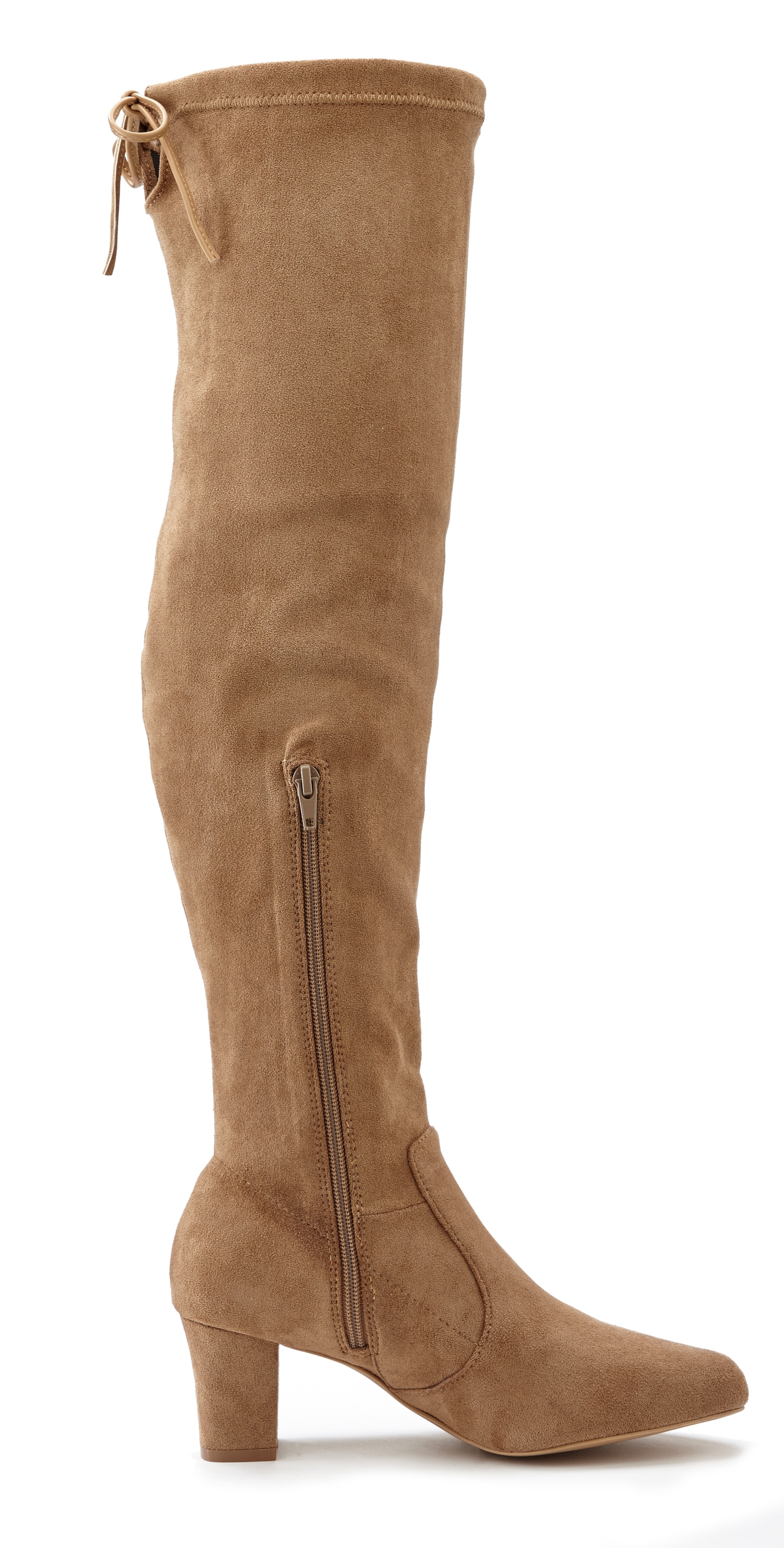 LASCANA Overkneestiefel, Slouchy Boots,Langschaft Stiefel,Schlupf-Boot, weiches Stretchmaterial