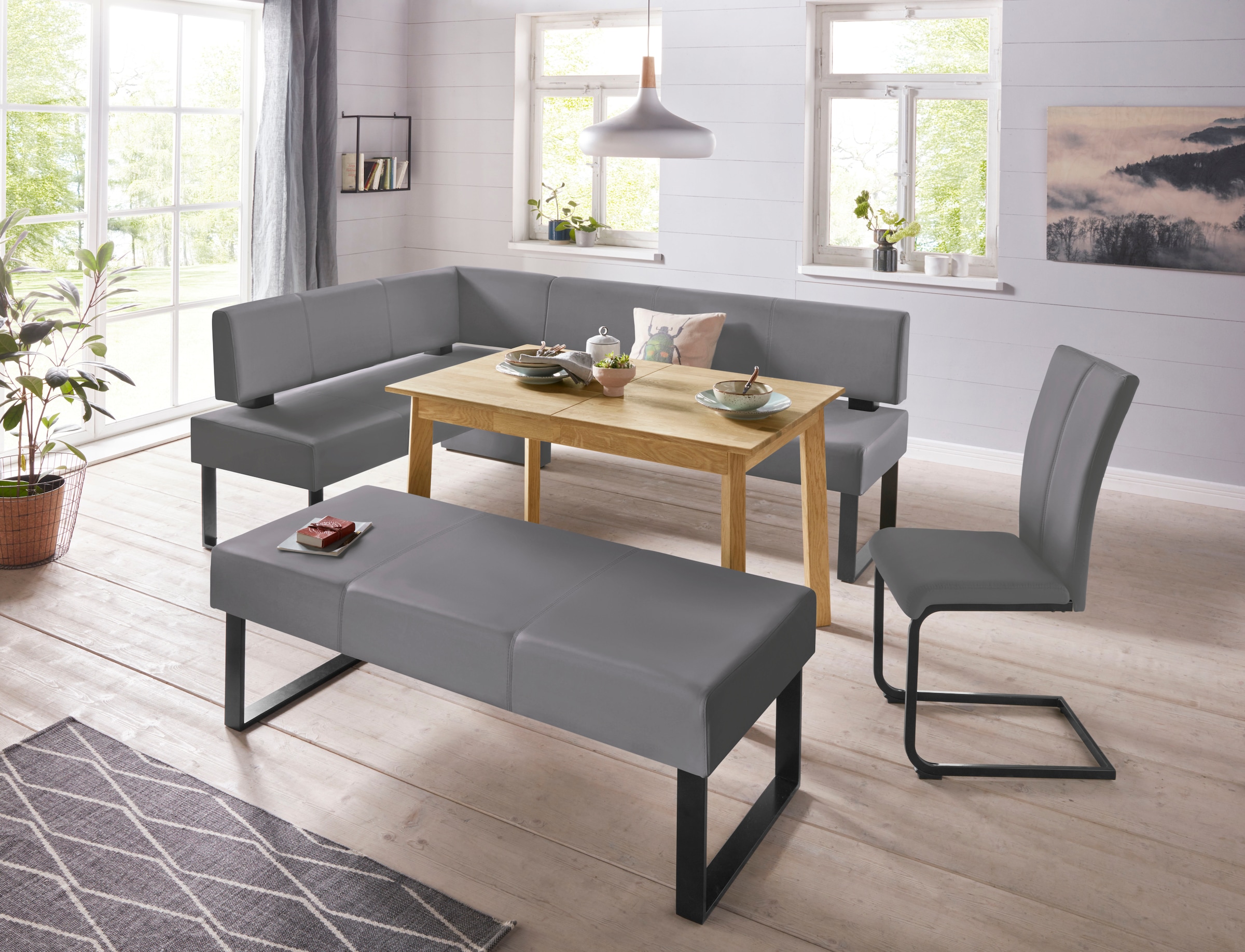 Home affaire Sitzbank »Oliver«, Breite 140cm, mit Metallgestell