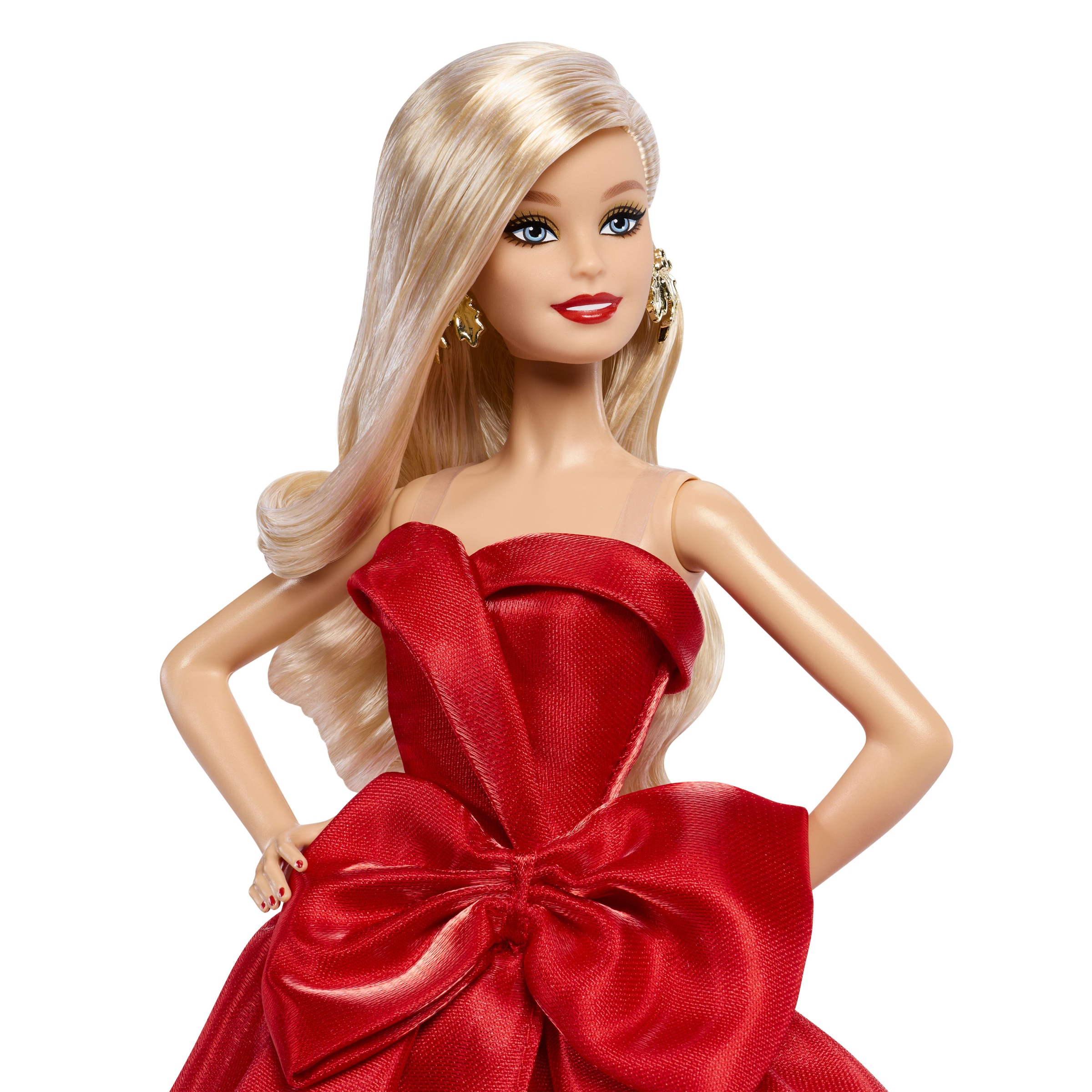 Barbie Anziehpuppe »Holiday Barbie blond mit rotem Kleid« Sammlerpuppe