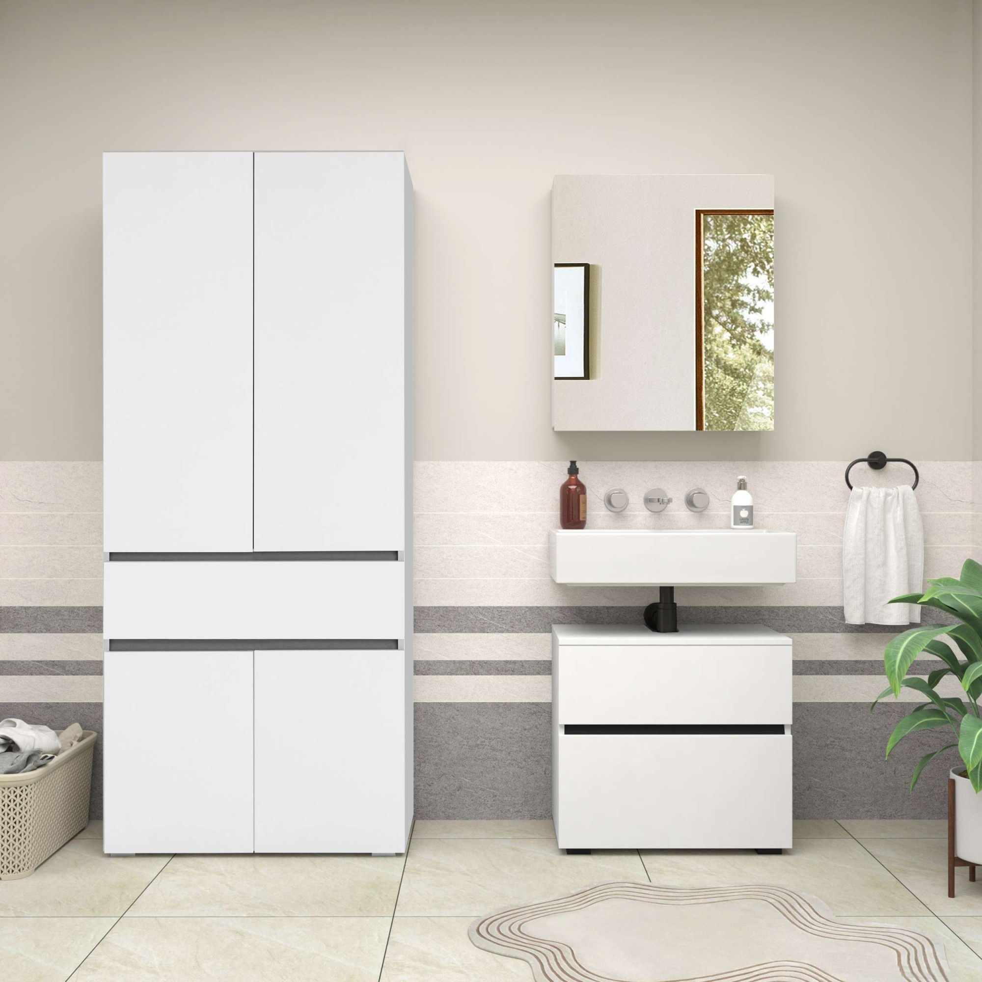 Home affaire Badmöbel-Set "Wisla" Set, 2 Stk. tlg. günstig online kaufen