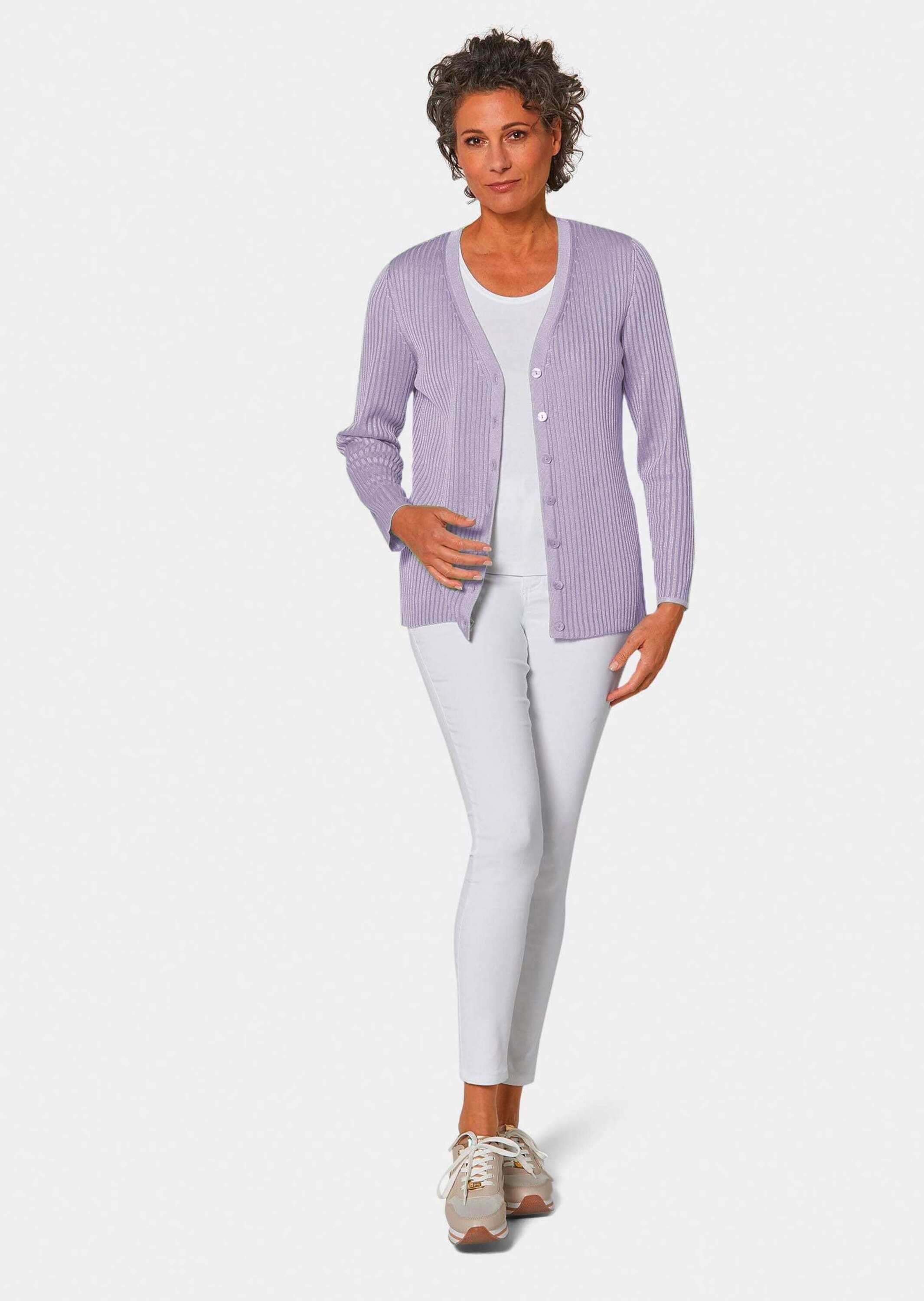 GOLDNER Strickjacke "Pflegeleichte Strickjacke in hochwertiger Rippenstrukt günstig online kaufen