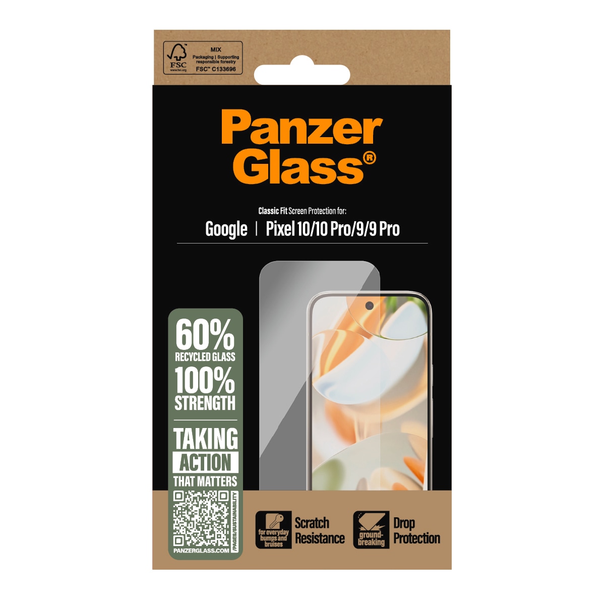 CARE by PanzerGlass Displayschutzglas »Classic Fit Screen Protector«, für Google Pixel 9/10-Google Pixel 9/10 Pro, Displayschutzfolie, Schutzfolie, Bildschirmschutz, kratz- & stoßfest