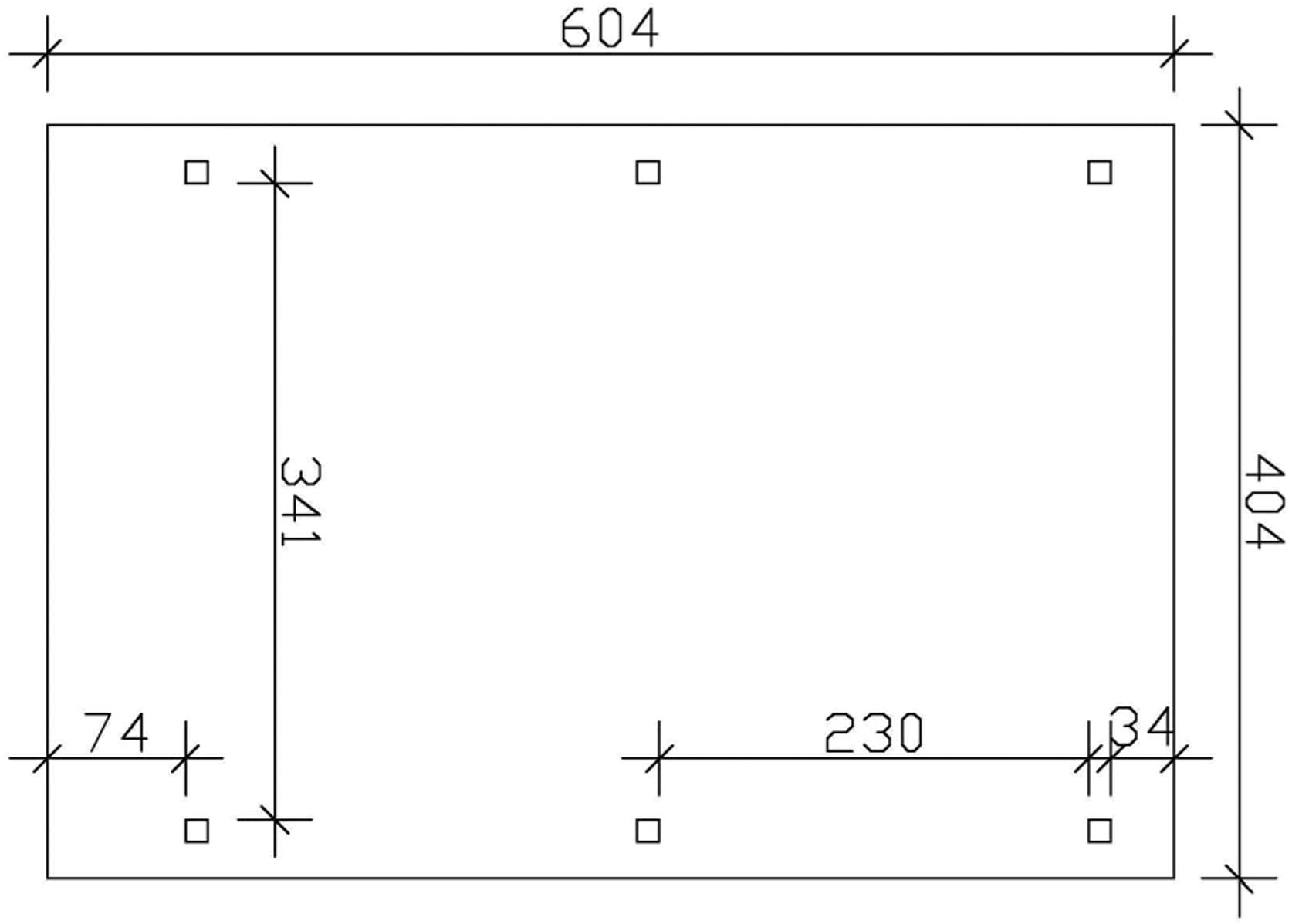 Skanholz Einzelcarport »Caravan-Emsland«, Holz, 341 cm, Anthrazit