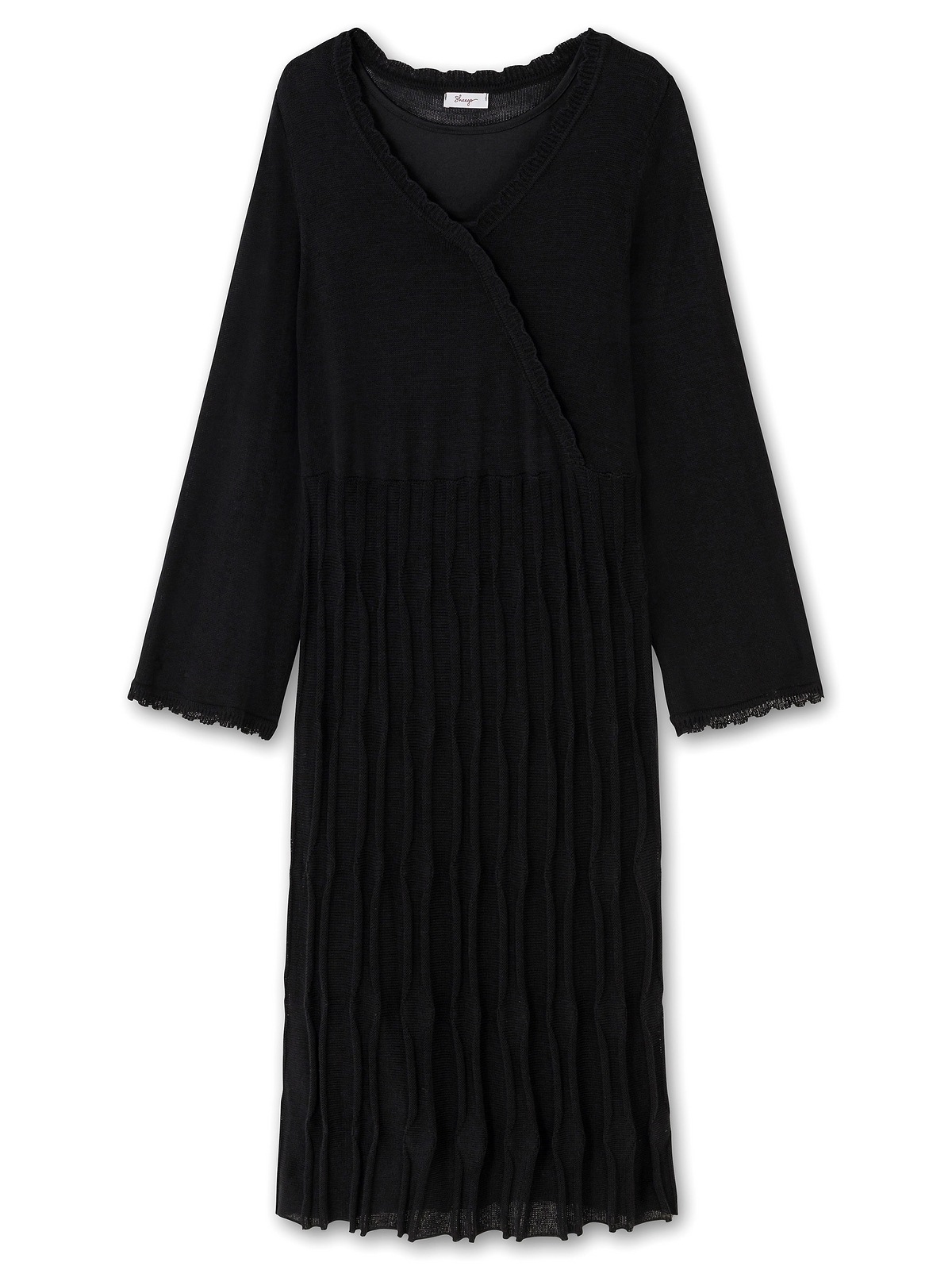 Sheego Strickkleid »Große Größen«, in Wickeloptik, mit Jersey-Unterkleid
