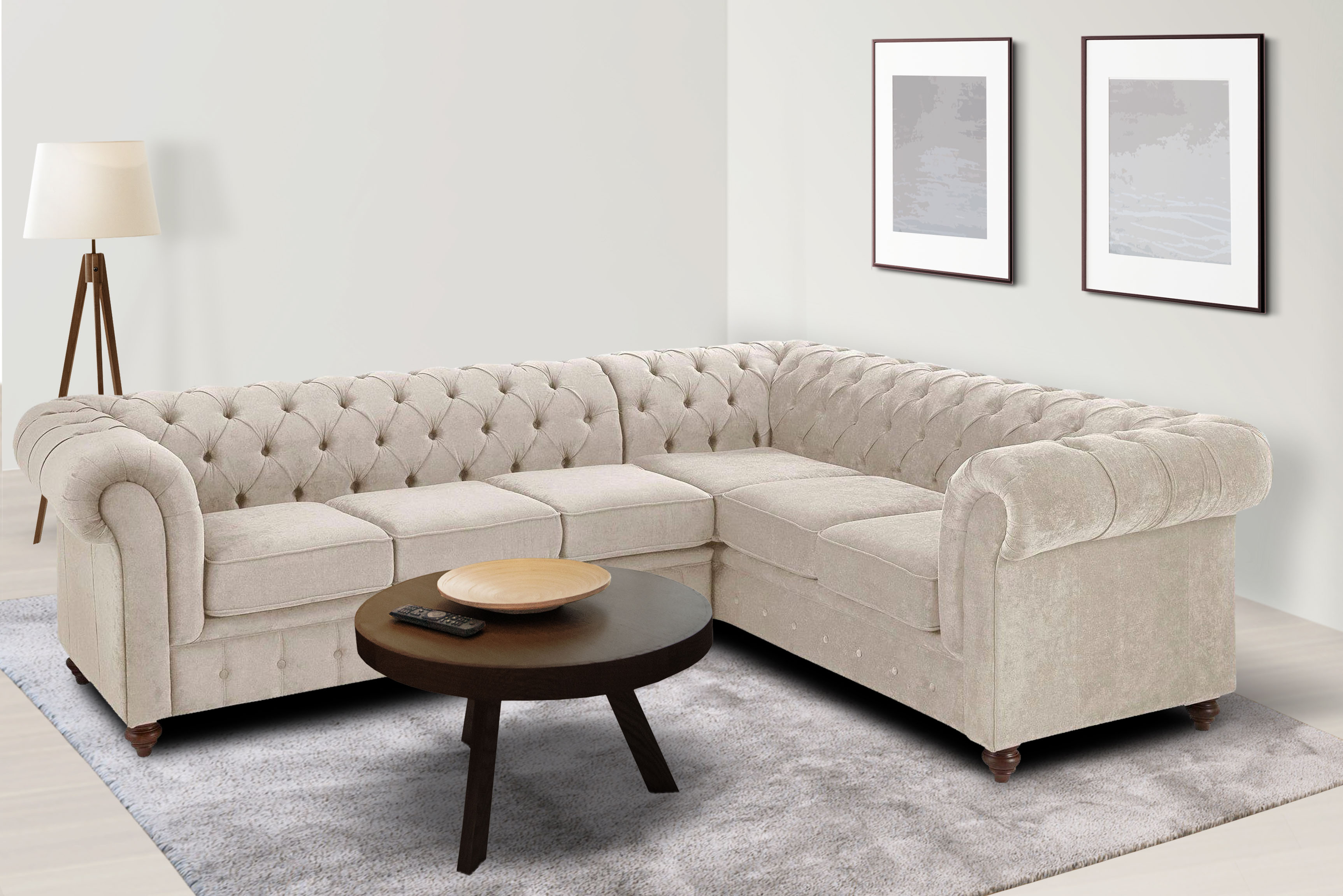 OTTO home Chesterfield-Sofa "Chesterfield Ecksofa, auch in Leder L-Form" hochwertige Knopfheftung, langer Schenkel links oder rechts wählbar