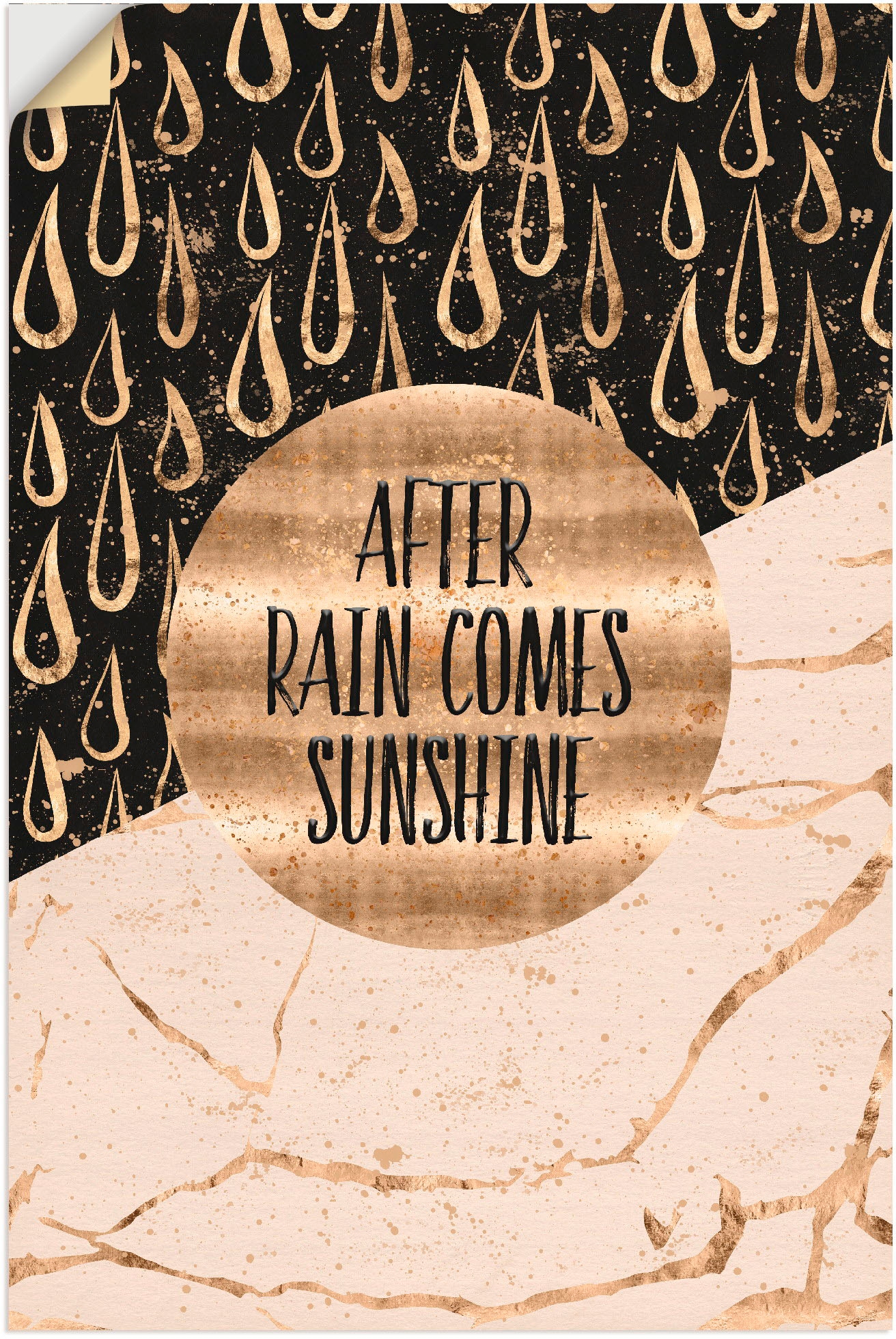 Artland Wandbild "Nach Regen kommt Sonnenschein", Sprüche & Texte, (1 St.), als Leinwandbild, Wandaufkleber in verschied