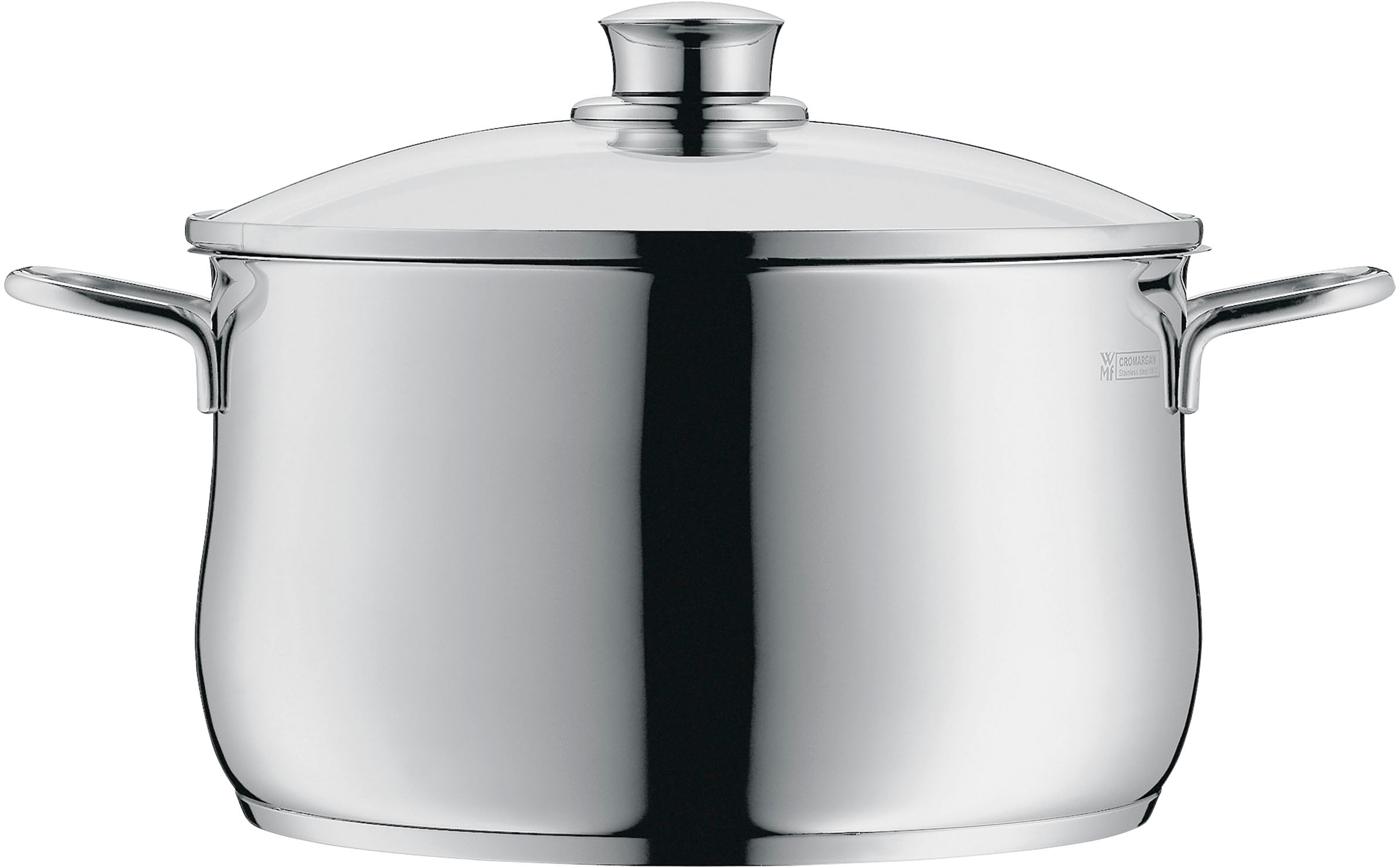 WMF Fleischtopf »Diadem Plus«, Cromargan® Edelstahl Rostfrei 18/10, (2 tlg.), breiter Schüttrand, außergewöhnliches Design, spülmaschinengeeignet
