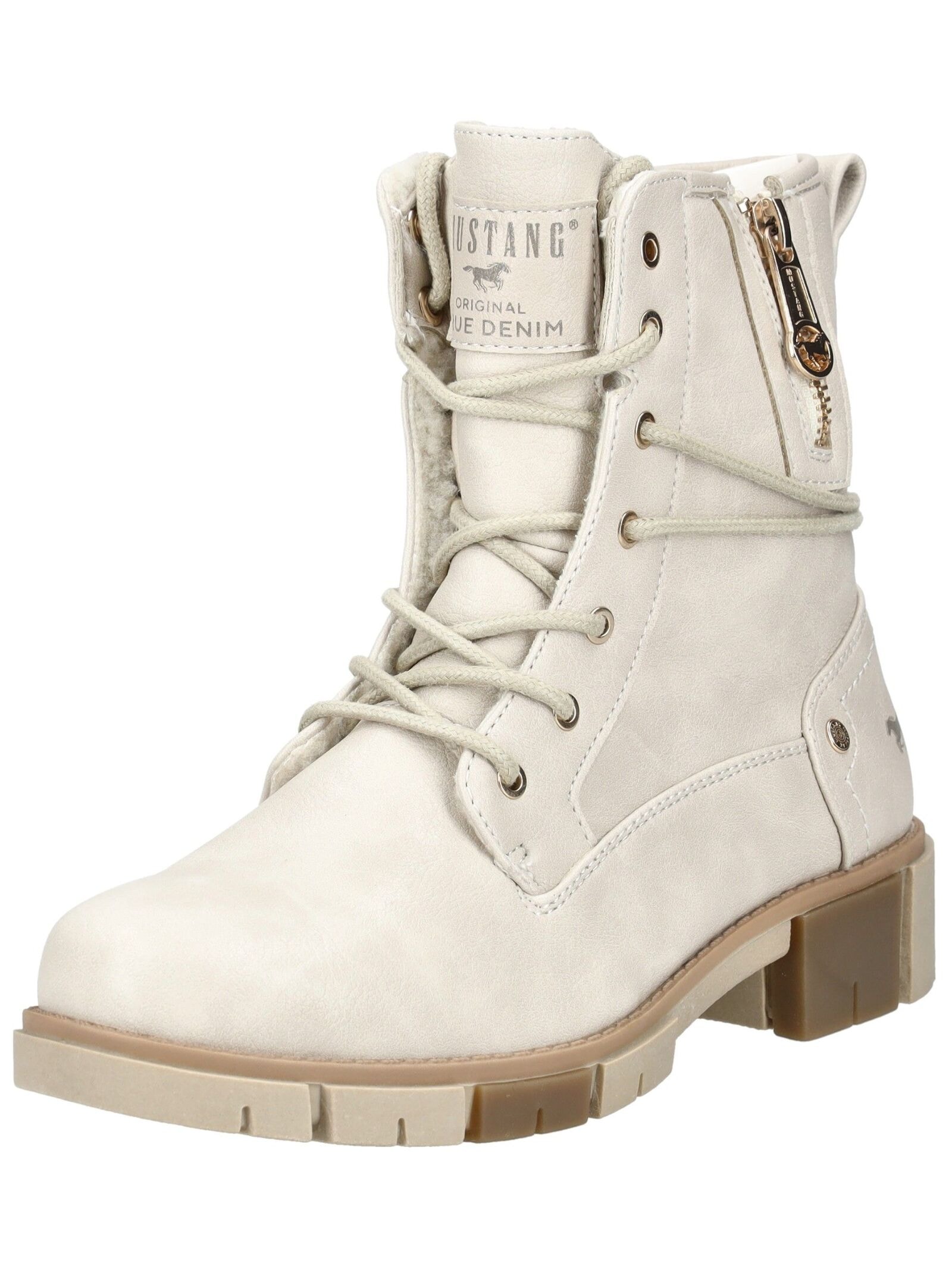 Mustang Shoes Schnürstiefelette "Mustang Shoes Stiefelette Lederimitat/Text günstig online kaufen