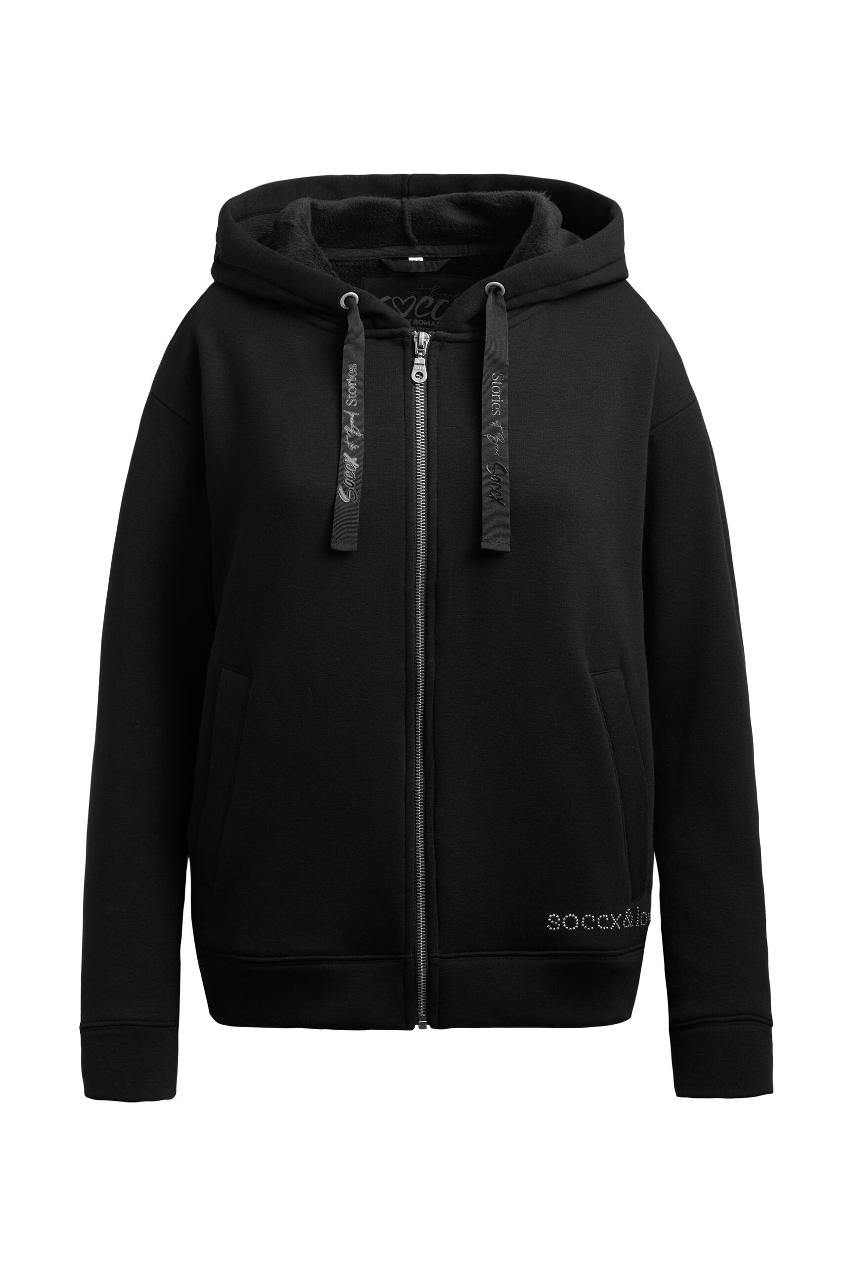 SOCCX Kapuzensweatjacke mit Glitzersteinchen