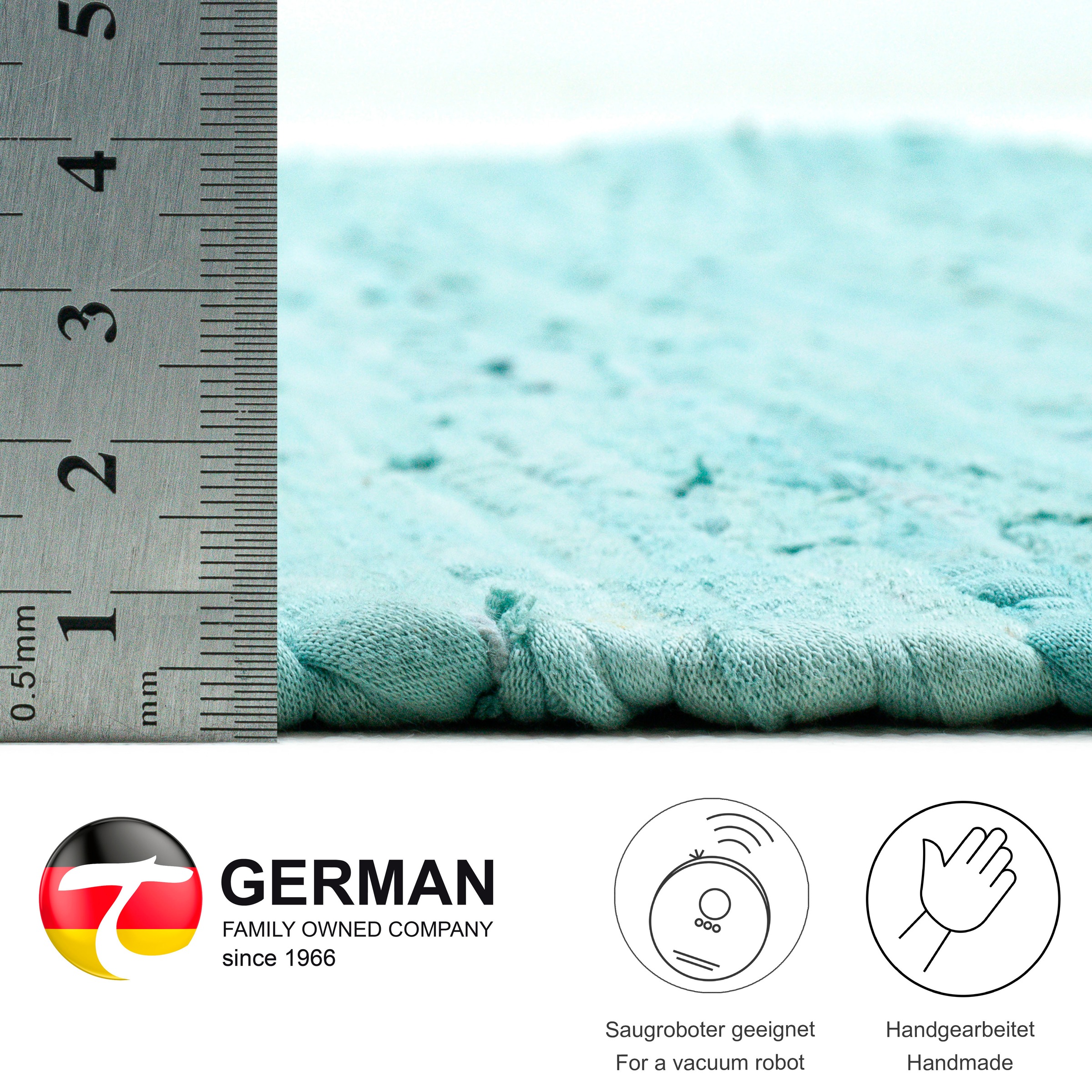 Thumbnail - THEKO Teppich "Happy Cotton Fleckerl, handgewebt", rechteckig, 5 mm Höhe, Flachgewebe, reine Baumwolle, meliert, mit Fra...