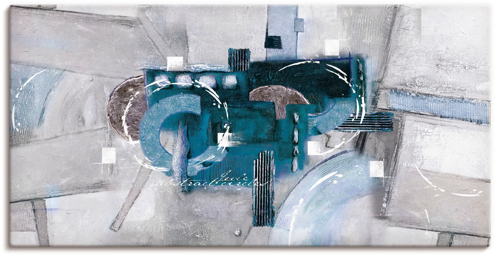 Artland Wandbild "Abstrakte blaue Kreise" Gegenstandslos 1 Stk. tlg. als Al günstig online kaufen