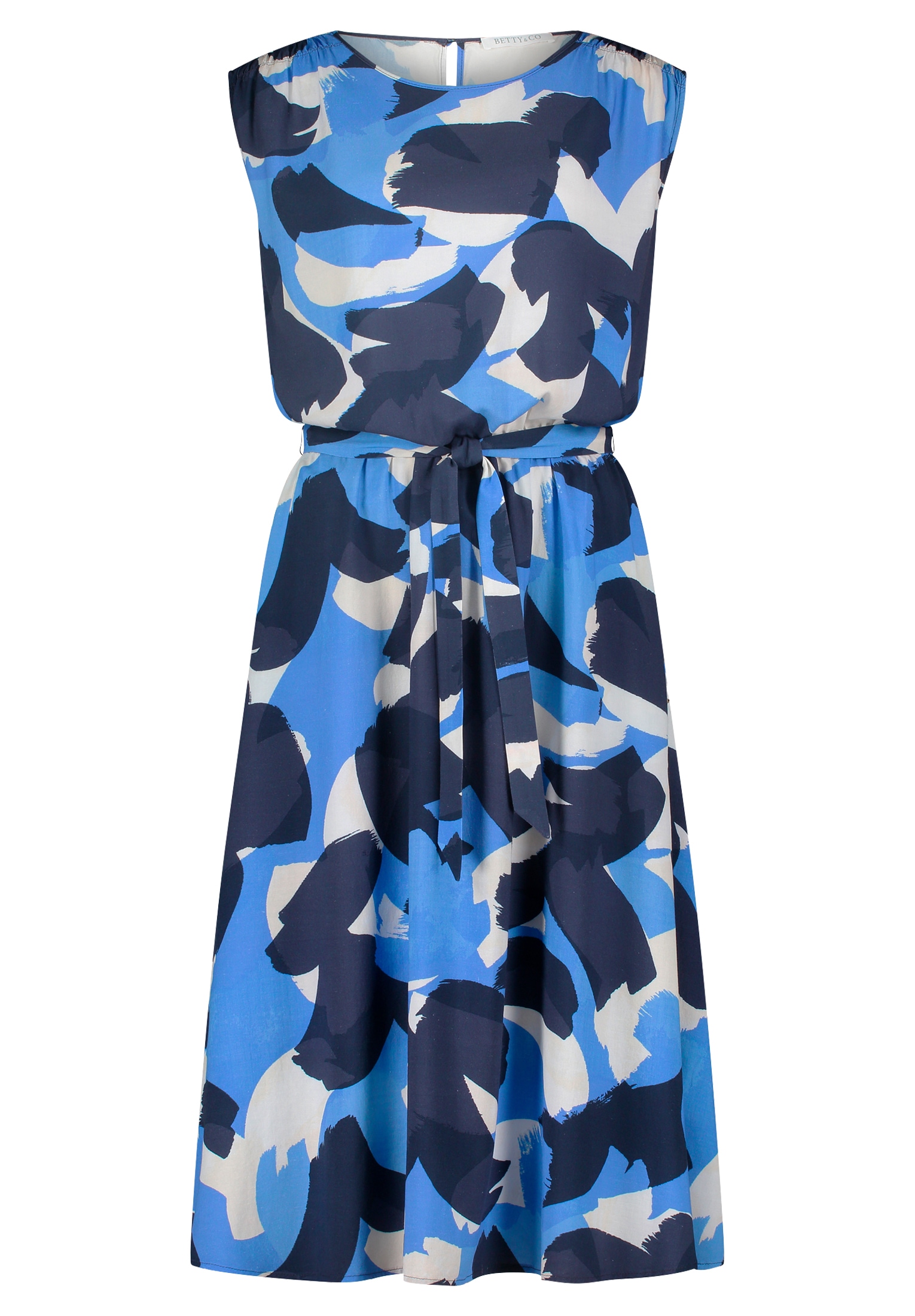 Betty&Co Sommerkleid »Betty & Co Sommerkleid mit Bindegürtel«, Raffung