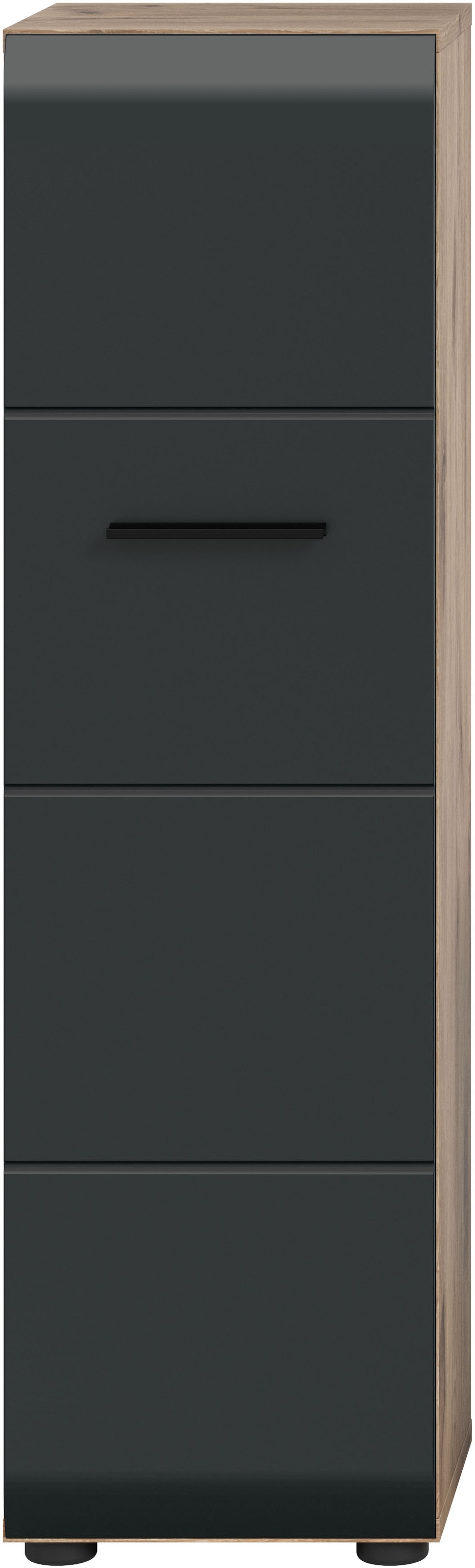 INOSIGN Stauraumschrank, (1 St.), Florenz, Badschrank Nox Oak NB, 106 cm hoch, 4 Fächer