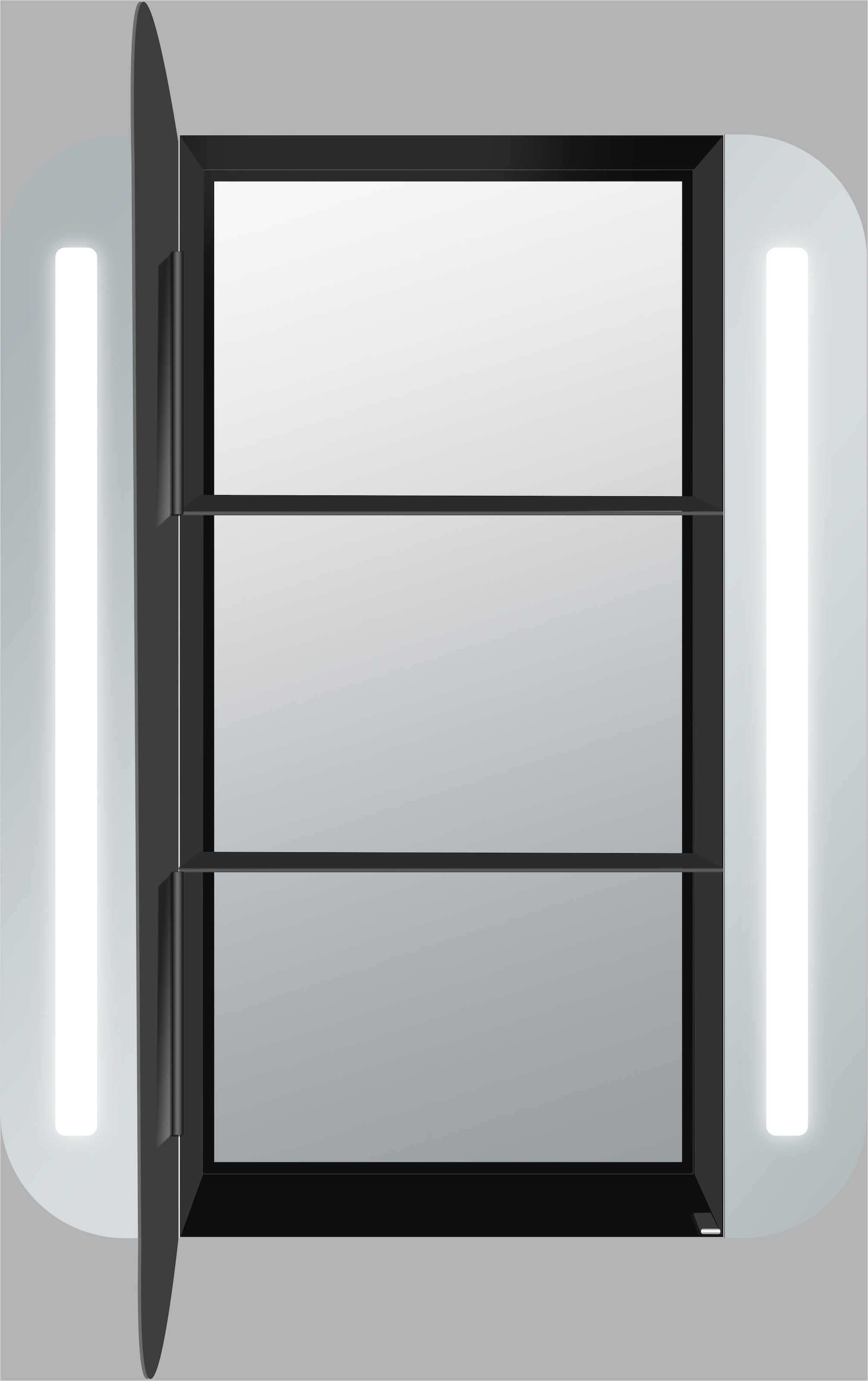 Talos Badezimmerspiegelschrank »Talos Black Linea«, austauschbare LED-Beleuchtung, 60x70cm