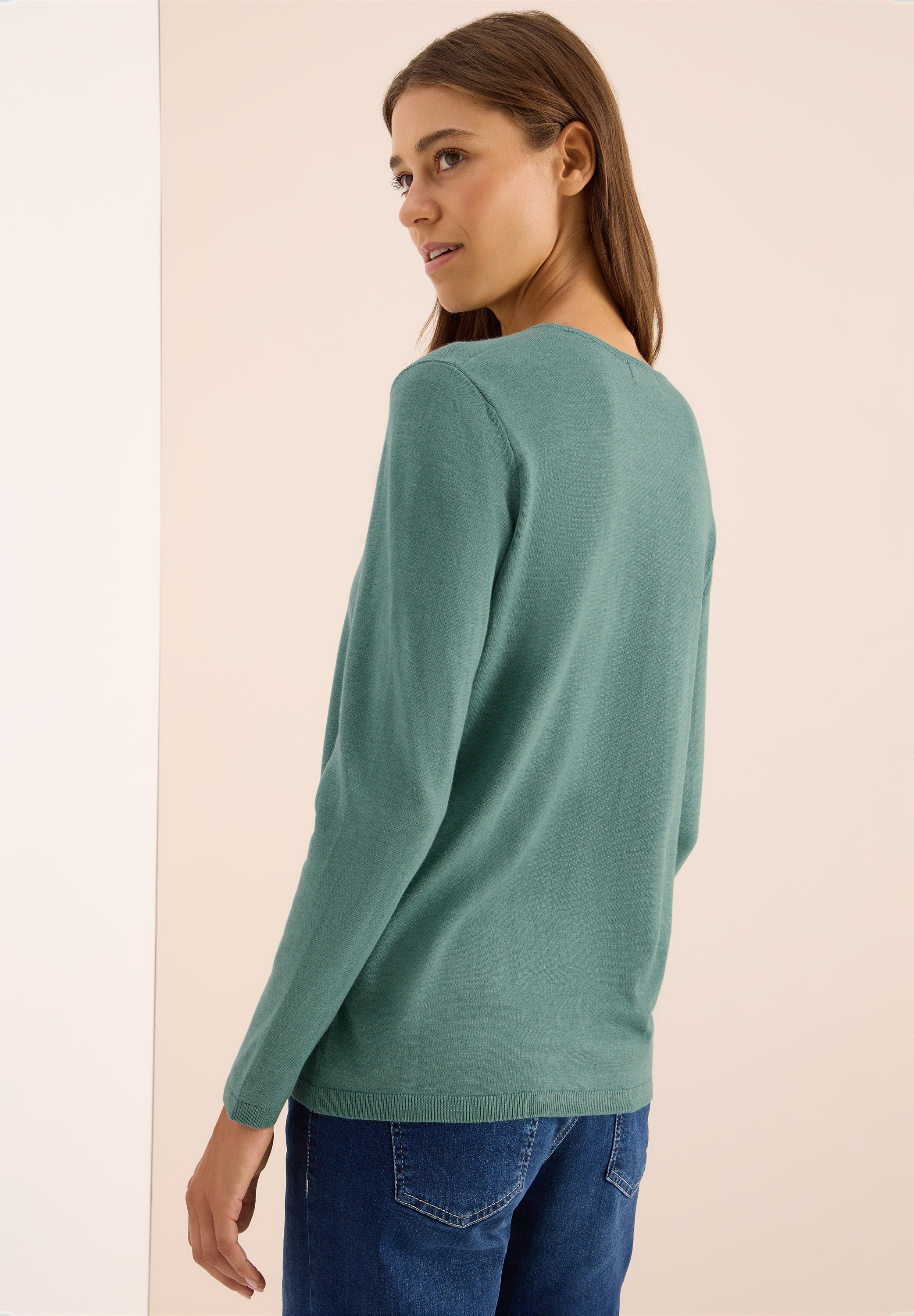 Cecil Strickpullover mit feinem Detail an der Schulter und Viskose-Anteil günstig online kaufen