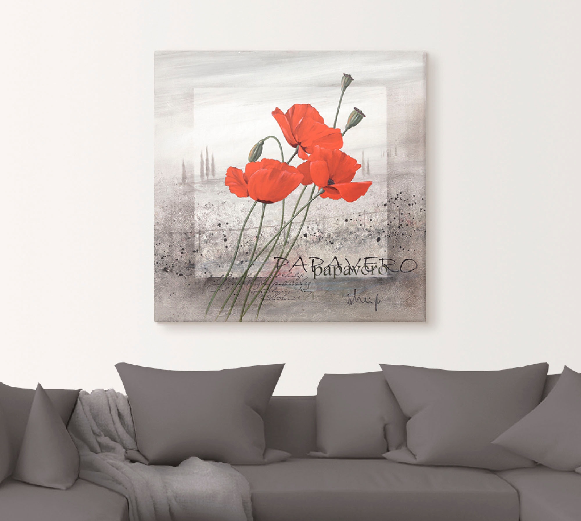 Artland Wandbild "Mohnblumen" Blumen 1 Stk. tlg. als Leinwandbild, Poster i günstig online kaufen