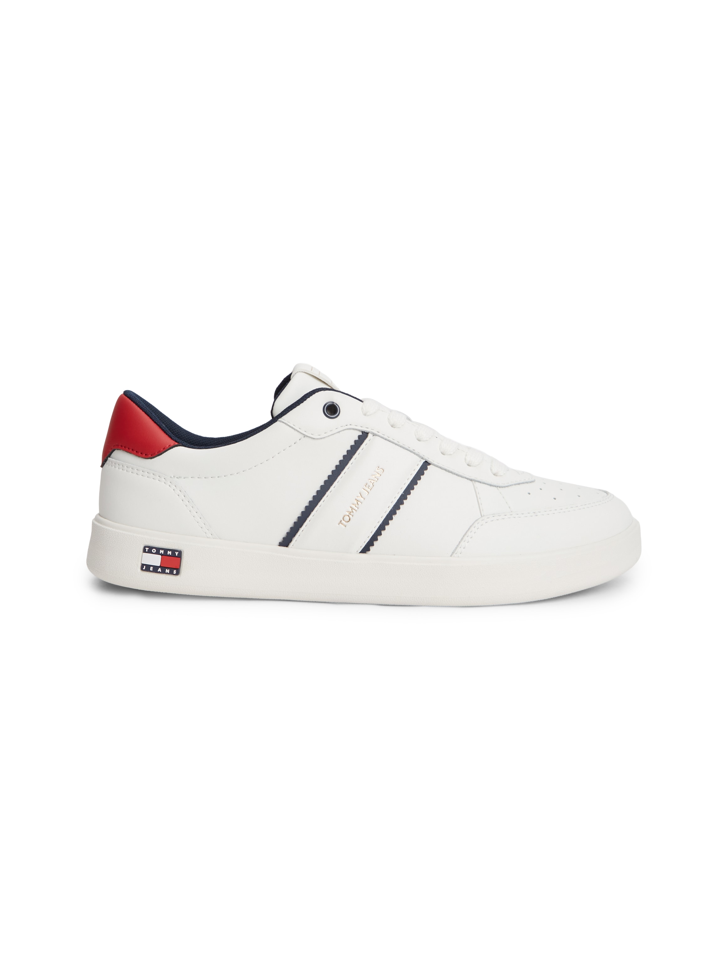 Tommy Jeans Sneaker »LIGHTWEIGHT FLAG LEATHER COURT«  Freizeitschuh, Halbschuh, Schnürer mit Logoflagge im Plateau