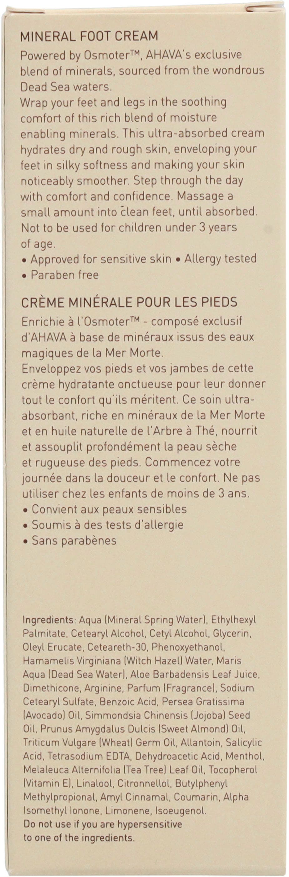 AHAVA Fußcreme »Deadsea Water Mineral Foot Cream«, Erneuert raue Haut und schließt Hautrisse, mit wichtigen Mineralien.
