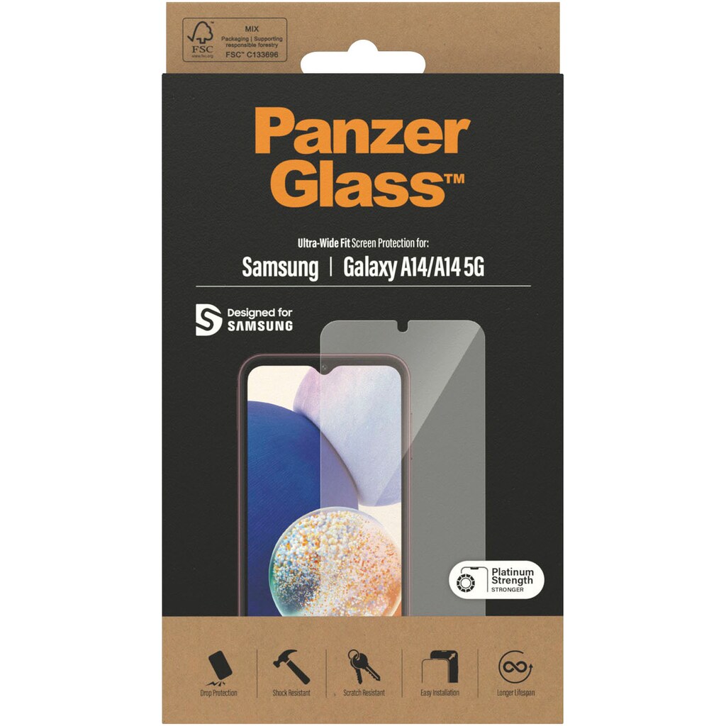 PanzerGlass Displayschutzglas »Displayschutz Samsung Galaxy A14/A14 5G - Ultra-Wide Fit«, für Samsung Galaxy A14