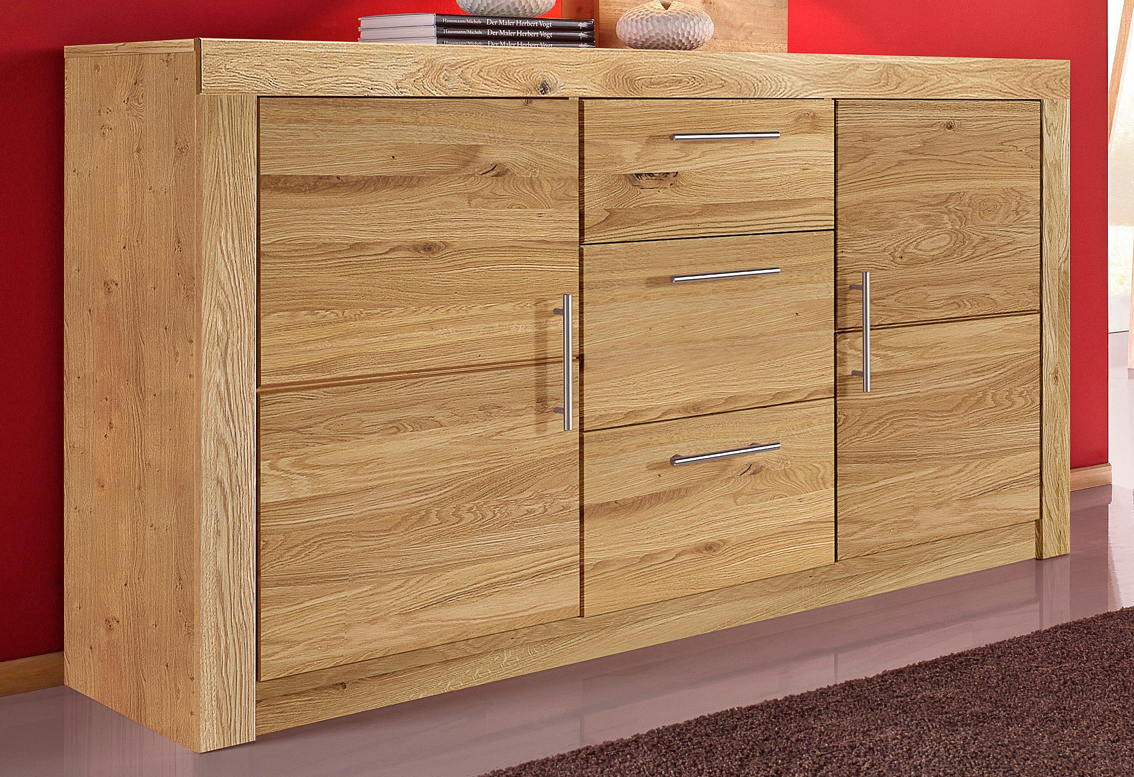VOGL Möbelfabrik Sideboard "Toronto" Breite 140 cm, teilmassiv, Metallgriff, Made in Germany