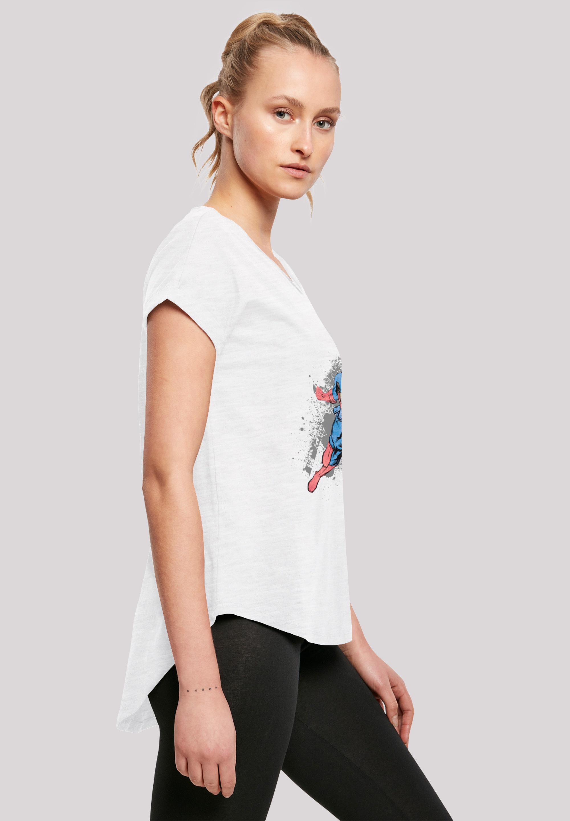 F4NT4STIC T-Shirt »Marvel Avengers Captain America Splash«, Damen,Premium Merch,Lang,Longshirt,Logo Print