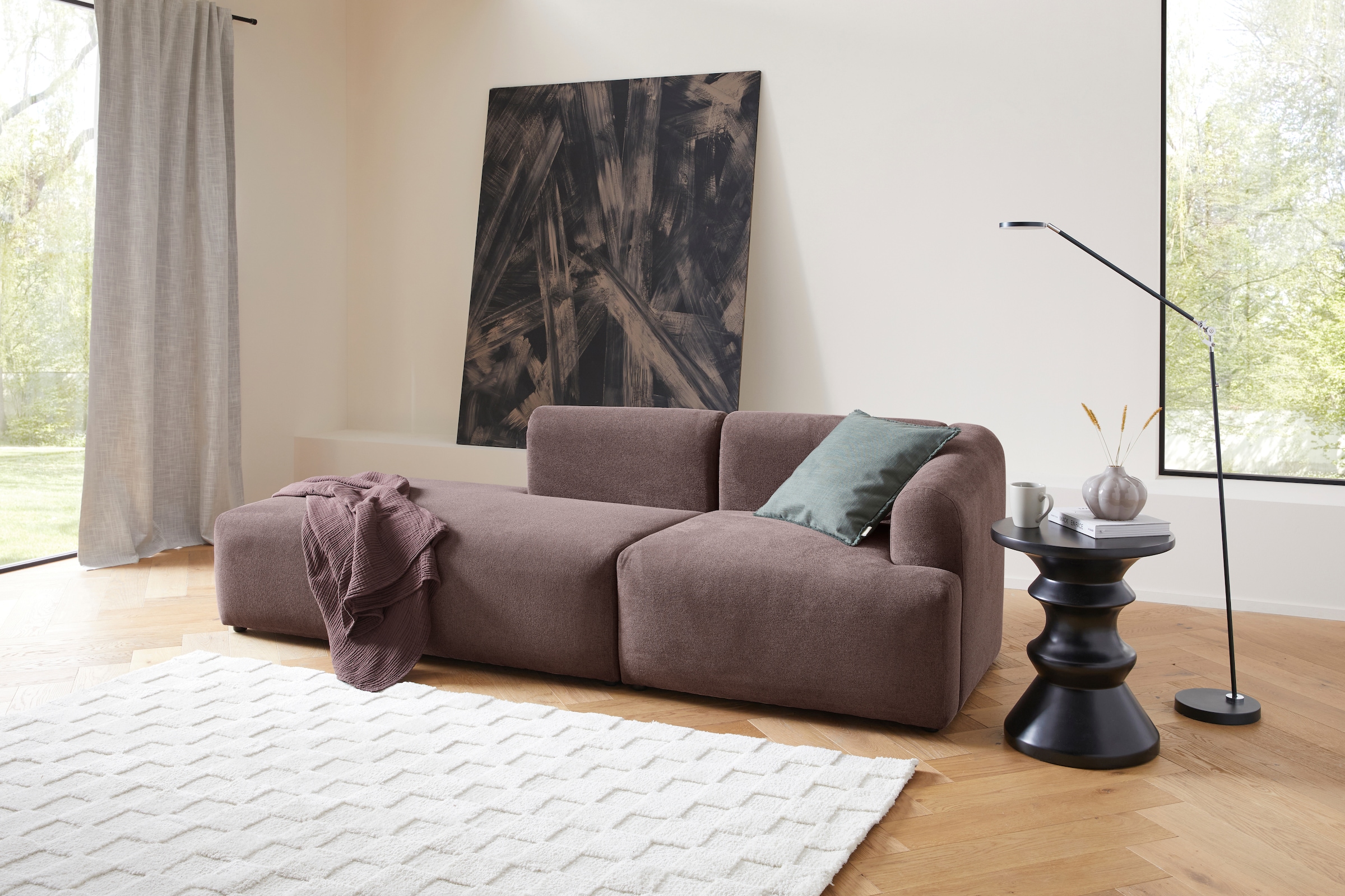 LeGer Home by Lena Gercke Sofa-Eckelement »LYZA mit gerundeter Rückenlehne, Maße B/T/H: 122/104/74 cm«, als Modul oder separat verwendbar, für individuelle Zusammenstellung