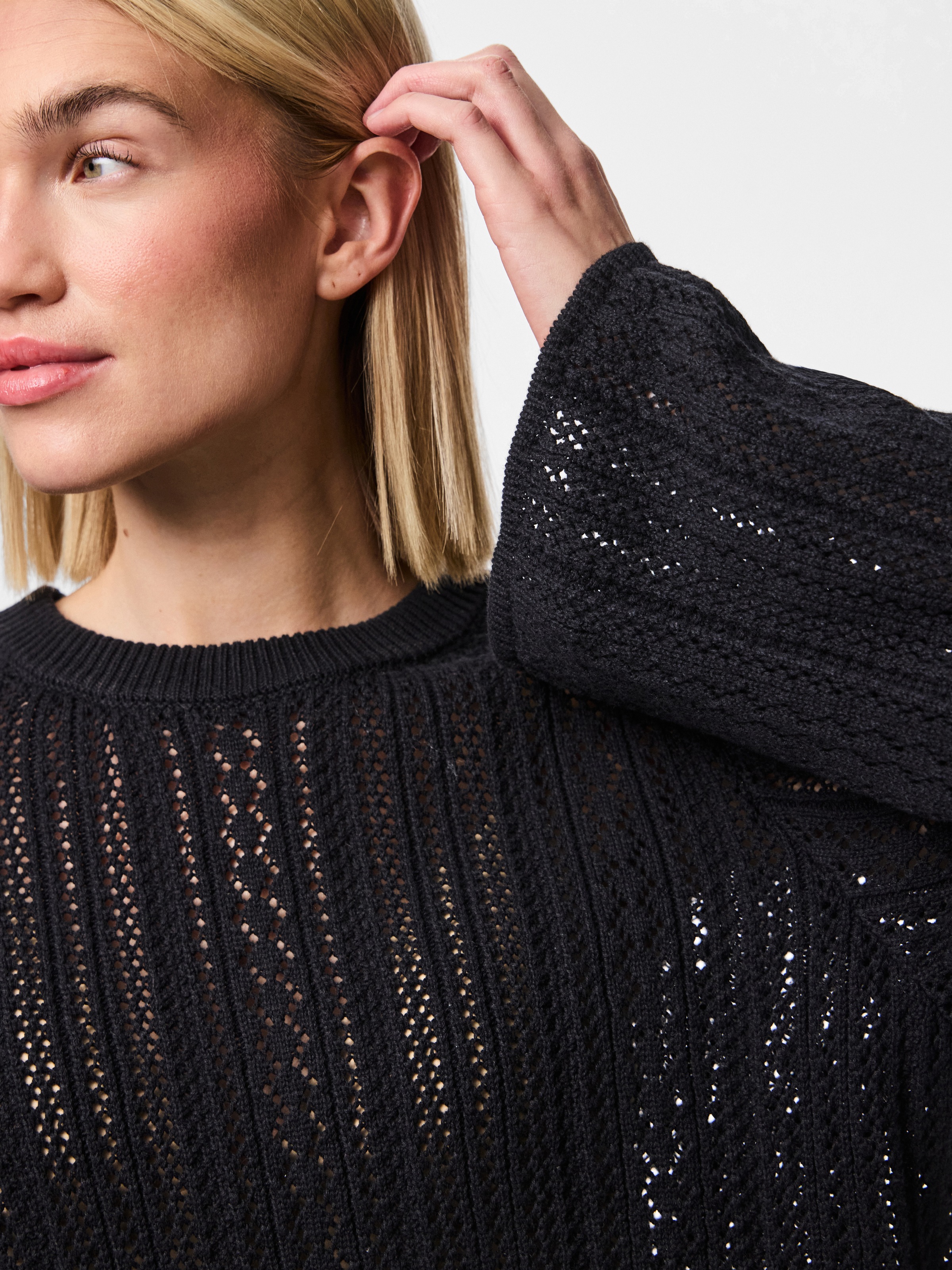 pieces Rundhalspullover »PCNUKA LS O-NECK KNIT NOOS BC«