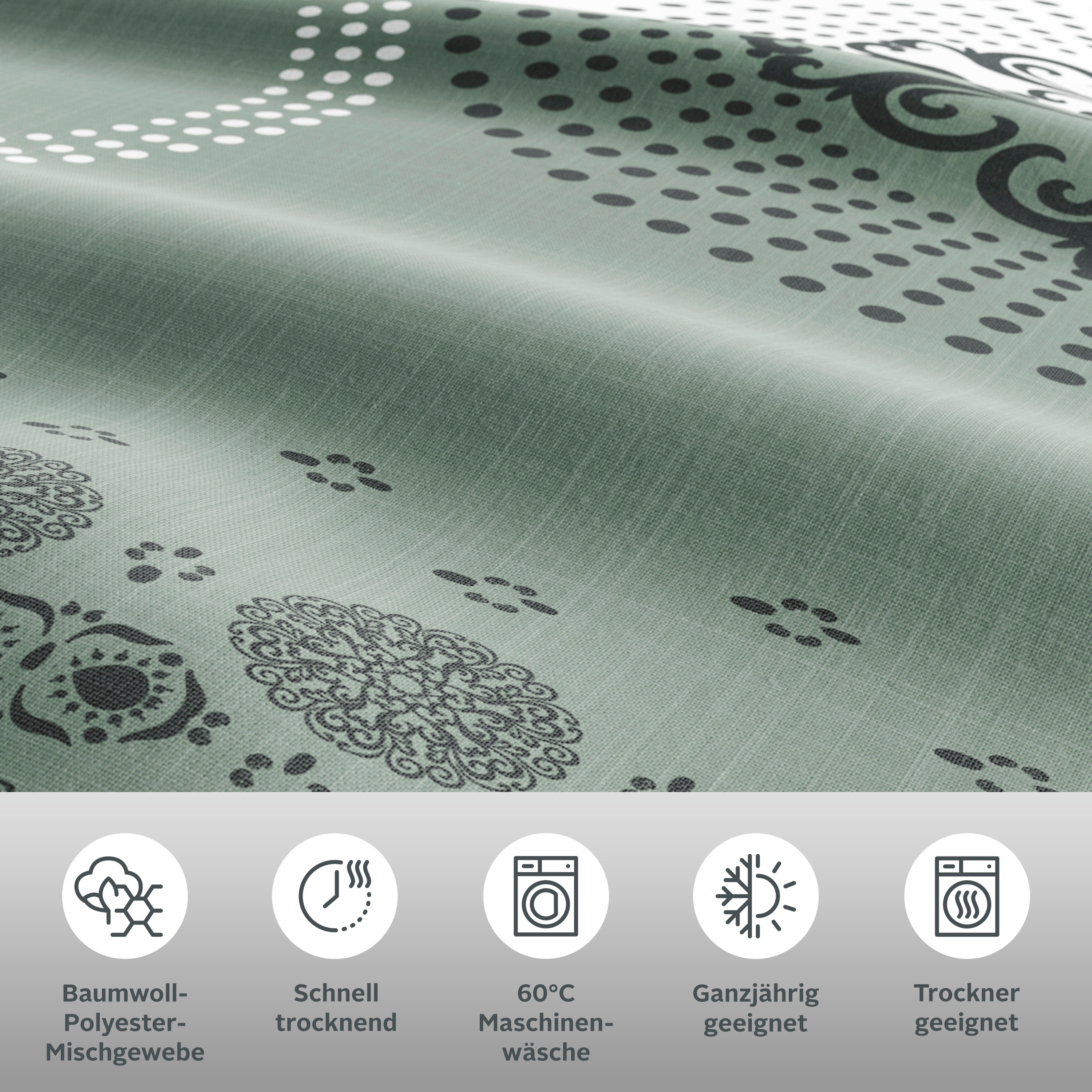 Thumbnail - my home Bettwäsche "Tesso in Gr. 135x200, 155x220 oder 200x200 cm" 3 Bettwäsche mit Ornamenten und in verschiedenen Qual...