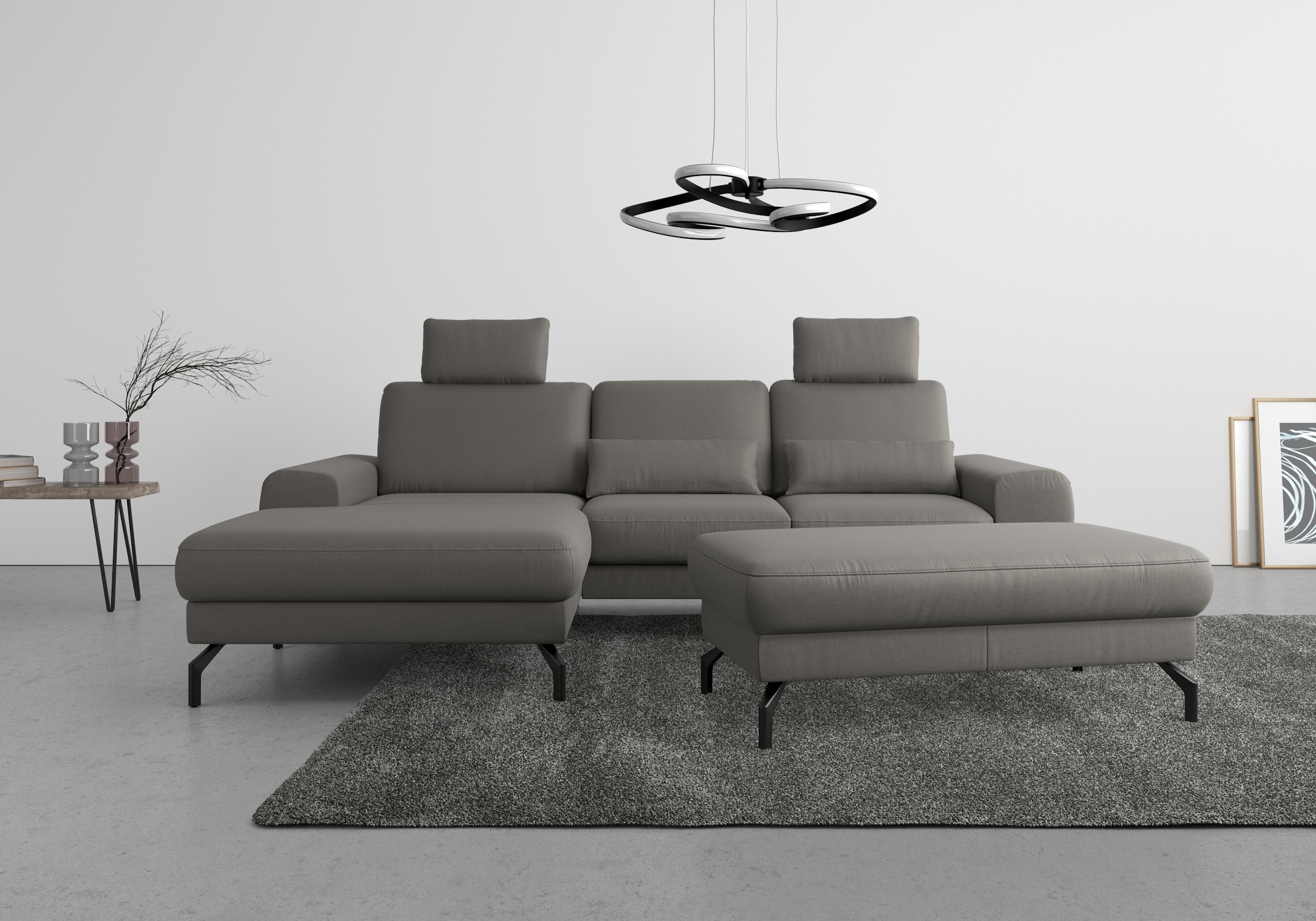 sit&more Ecksofa "Cinturo L-Form" inklusive Sitztiefenverstellung und Federkern, Sitzhöhe 48 cm
