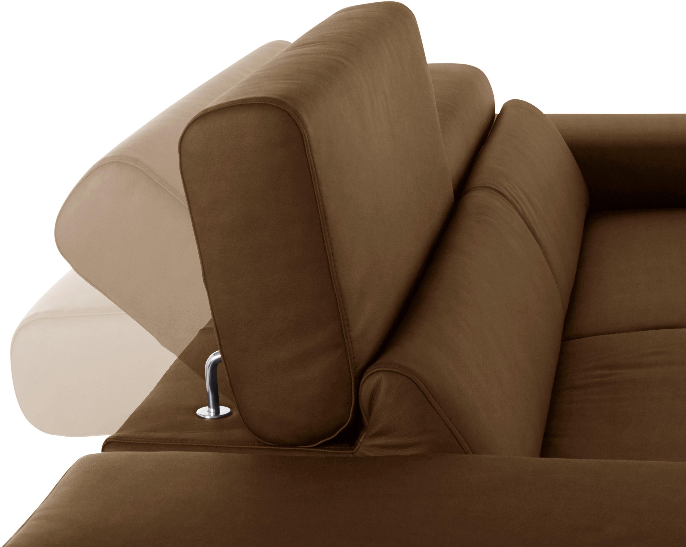 2,5-Sitzer W.SCHILLIG "finn", braun (chocolate s37), B:230cm H:71cm T:106cm, Flachgewebe S22 (100% Polyester);Stoff S37 (100% Polyester);Longlife Xtra-Leder Z59: Glattleder mit modischer Prägung. Hautstärke 0, 9 - 1, 1 mm, Sofas, German Design Award 2016, 3