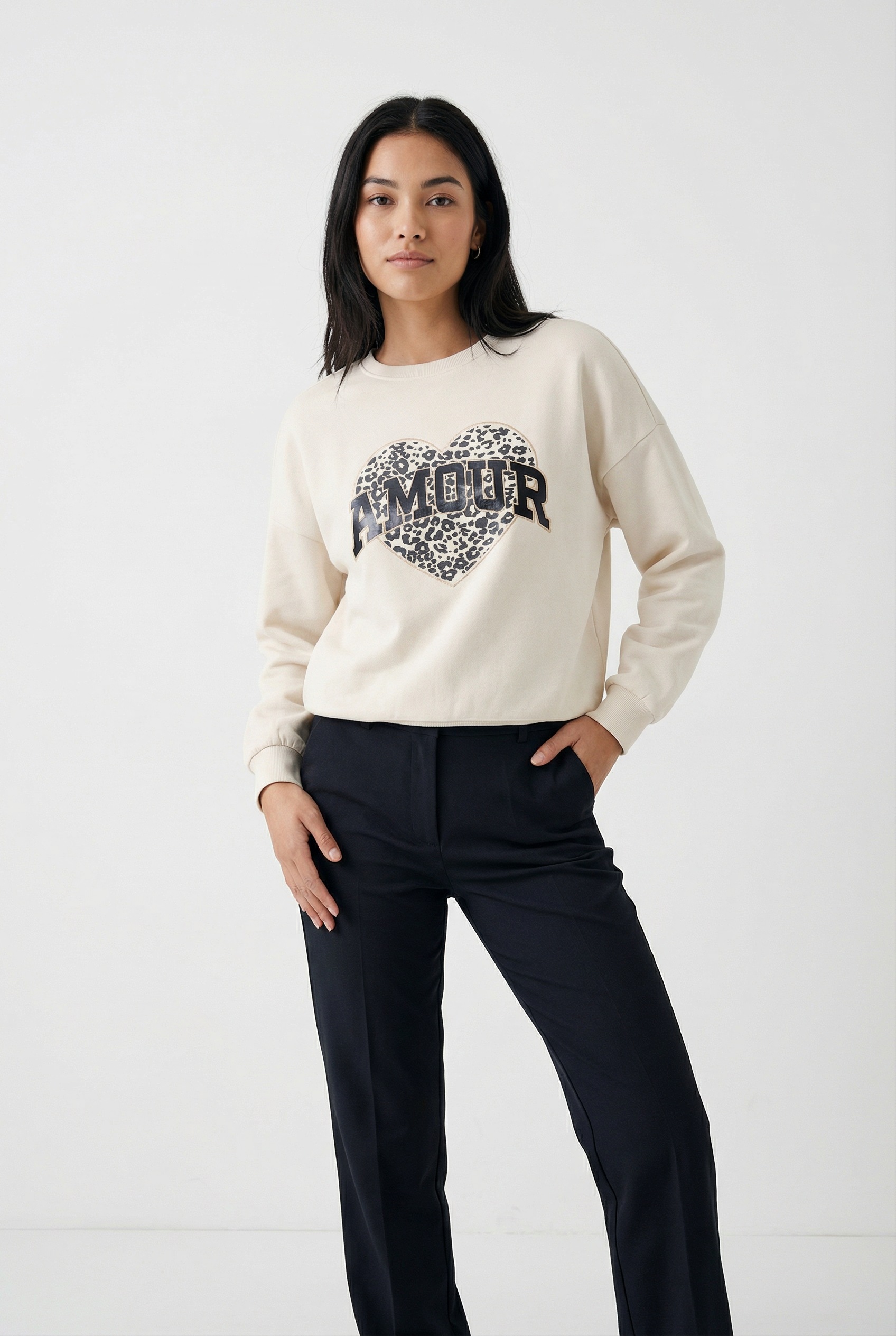 ONLY Sweatshirt "ONLLAUREN L/S LEO O-NECK CC SWT" günstig online kaufen