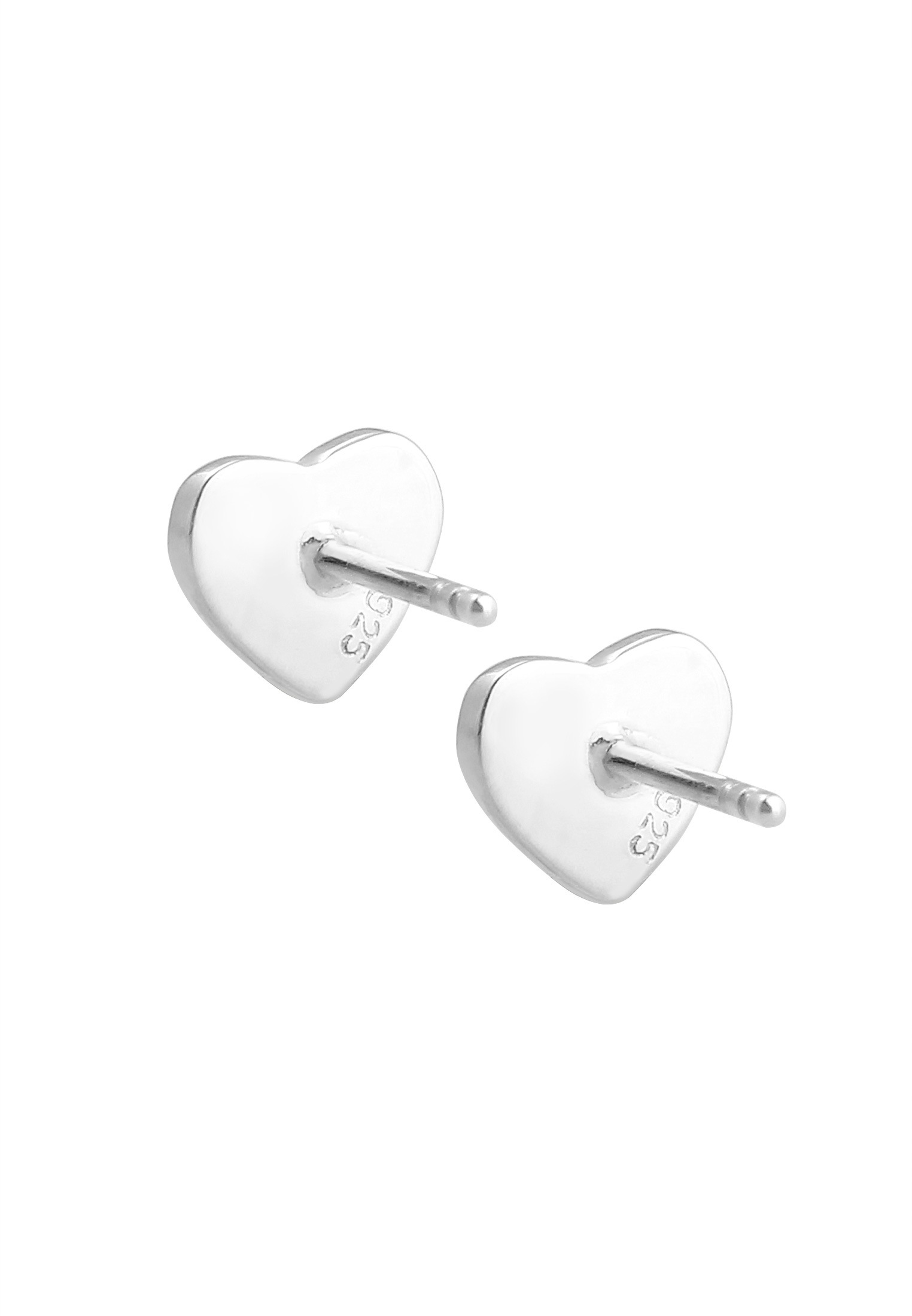 Elli Paar Ohrstecker »Ohrstecker Herz Glas Kristalle Weiß 925 Sterling Silber«